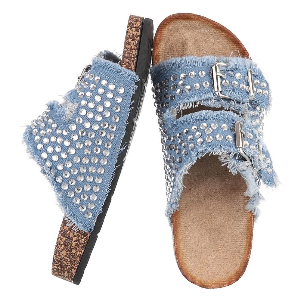 Ital-Design Bequeme Sandalen mit Schnallen und Glitzerdetails für Damen Pan günstig online kaufen