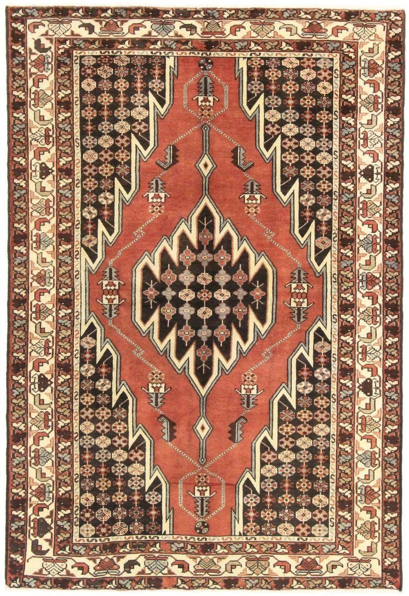Orientteppich Hamadan 132x197 Handgeknüpfter Orientteppich / Perserteppich, Nain Trading, rechteckig, Höhe: 8 mm
