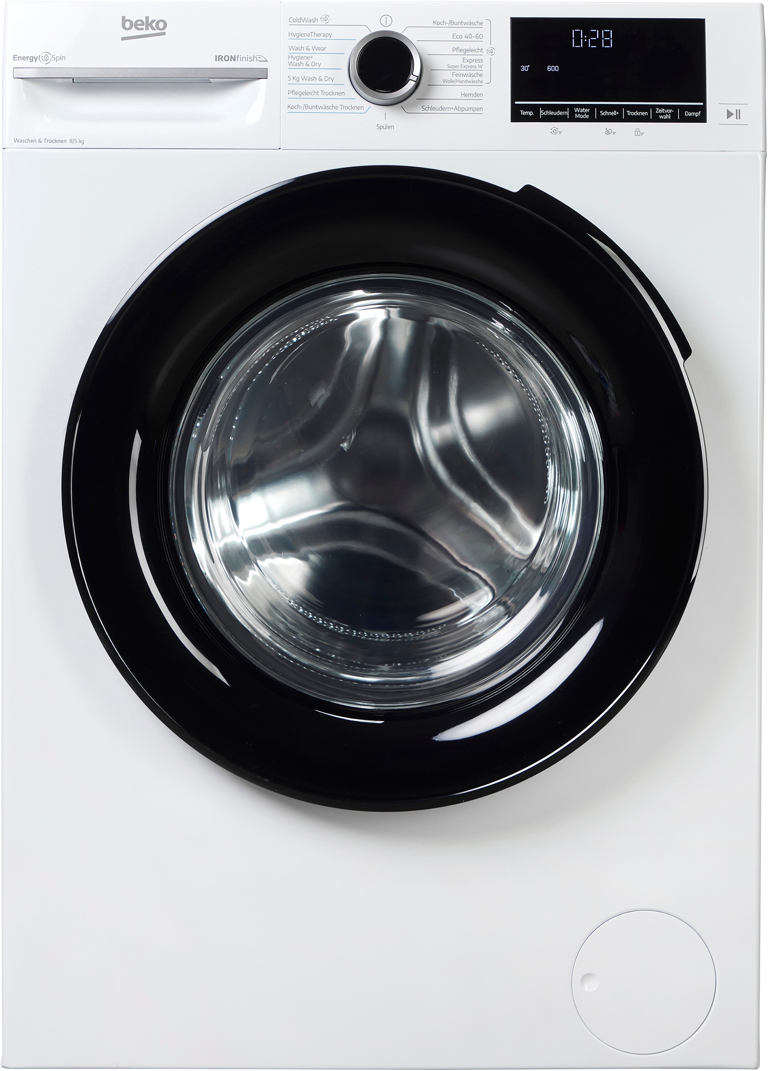BEKO Waschtrockner BM3DT4844W1, 8 kg, 5 kg, 1400 U/min, Waschen & Trocknen in einem: 8 kg / 5 kg, Dampffunktion