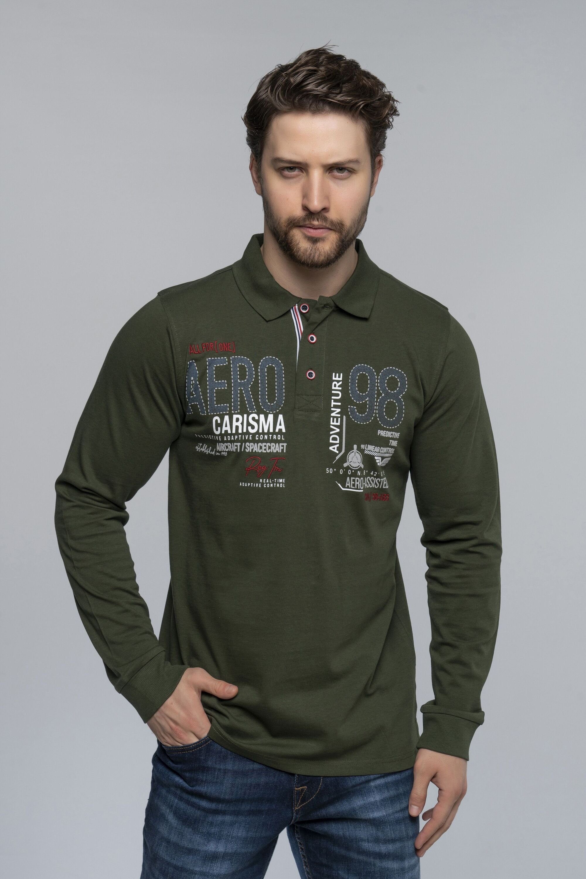 CARISMA Poloshirt Premium Langarmpolo Khaki