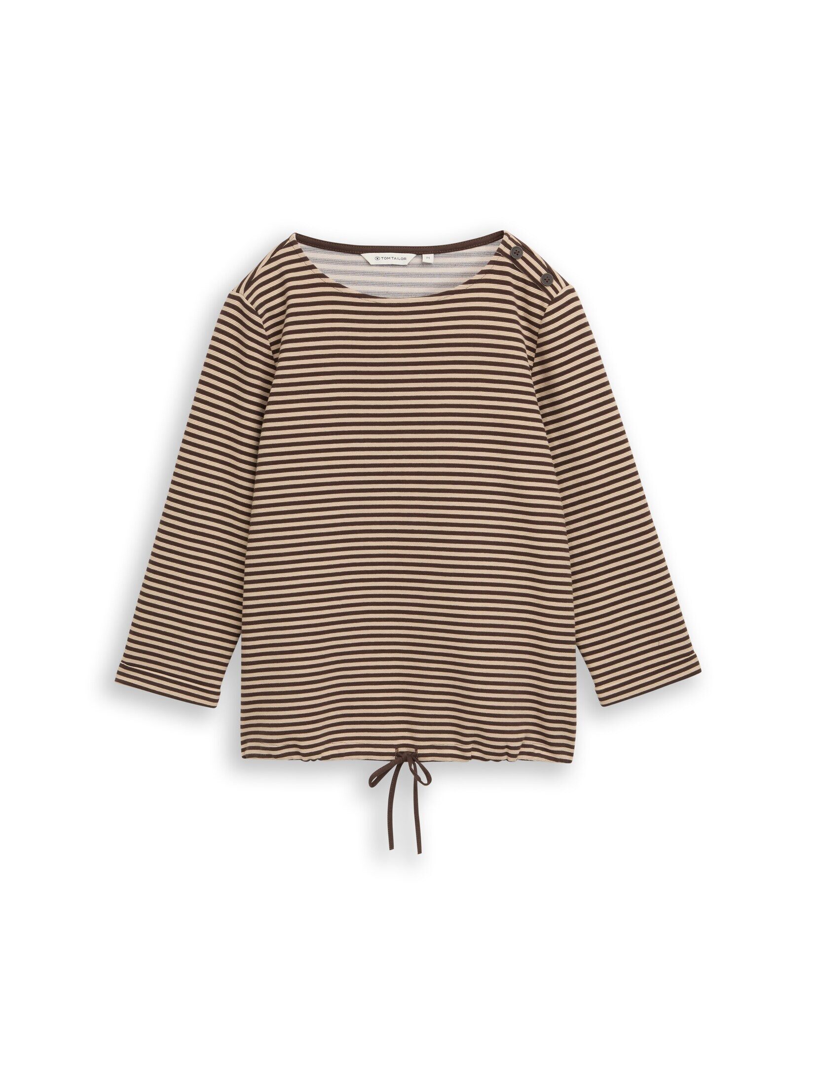 TOM TAILOR 3/4-Arm-Shirt T-Shirt (im Einserpack) Langarmshirt mit Knopf-Details – Bild 2 von 5