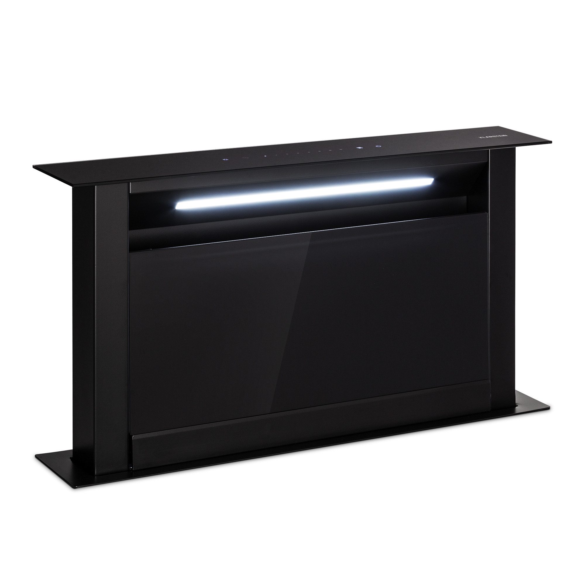 Klarstein Deckenhaube Royal Flush Serie Royal Flush Eco Downdraft Dunstabzugshaube 60 cm 576 m³/h A++ Abzugshaube Downdraft Abluft Umluft versenkbar mit Edelstahl