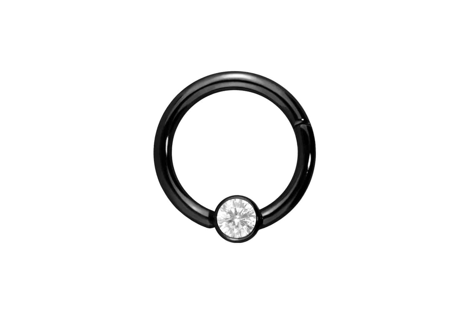 Piercing-Set Titan Segmentring Clicker FLACHE KRISTALLDISC