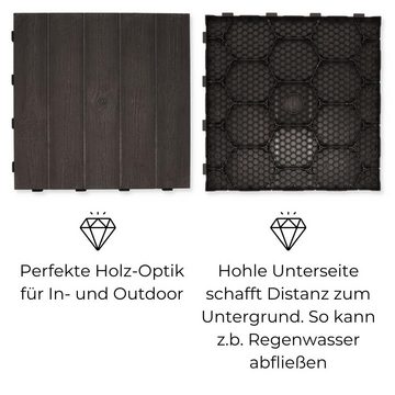 GarPet Outdoor-Bodenplatte Bodenplatten Klicksystem Holzoptik 4x Eck Abschlusselement