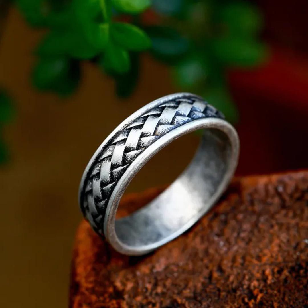 Order & Smile Schmuck Fingerring Ring geflochten: Herren Zopf Bandring