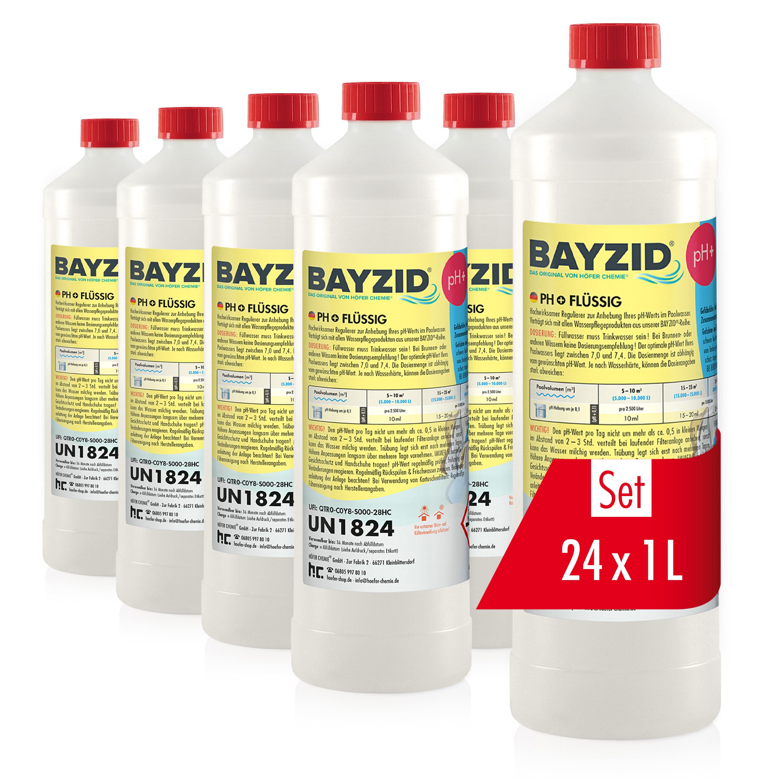 Poolpflege 24x 1 kg BAYZID® pH Plus flüssig
