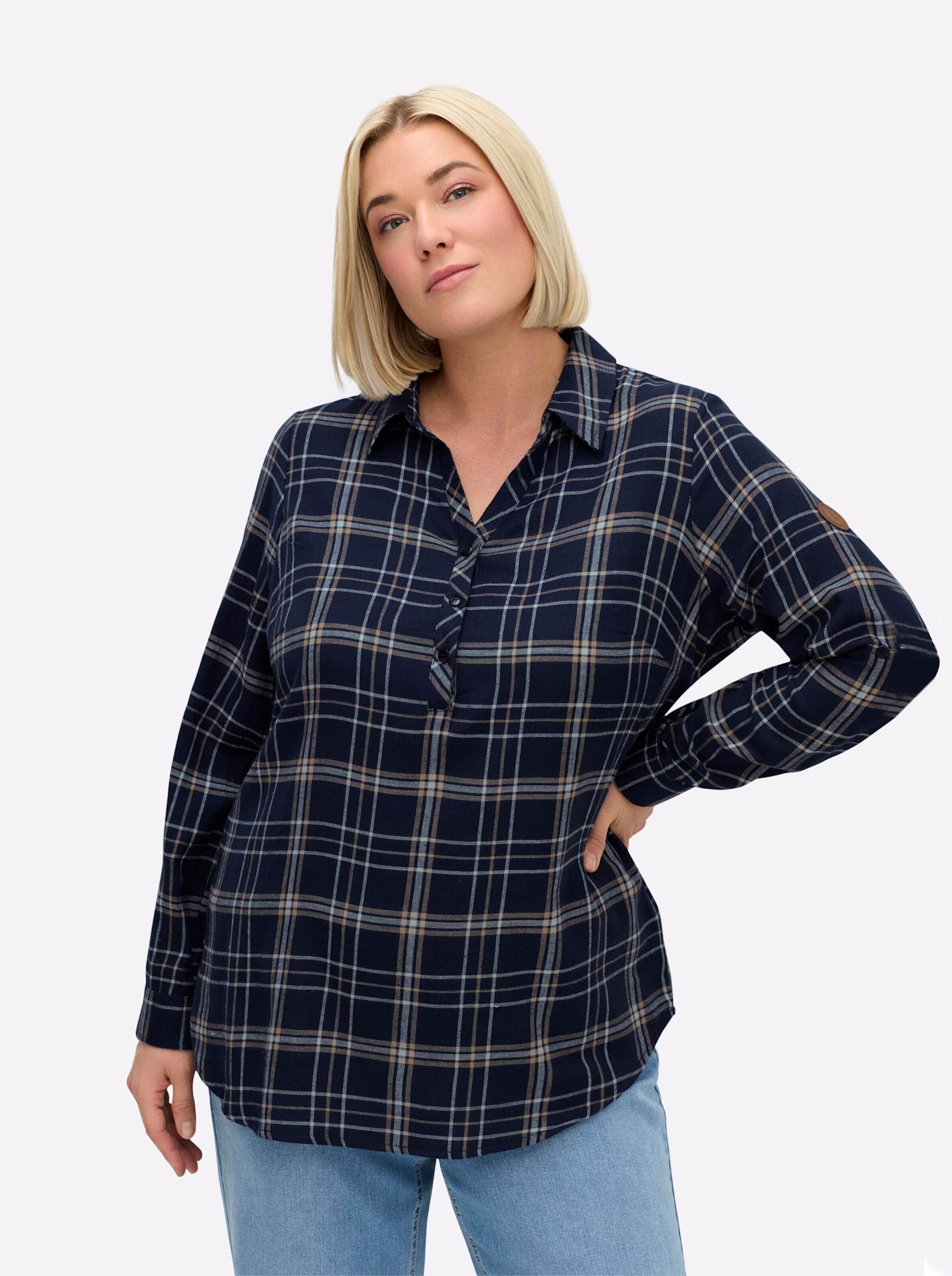 Witt Klassische Bluse Flanell-Bluse Langarm