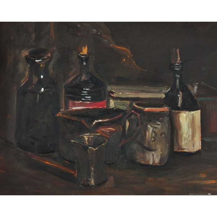 1art1 Kunstdruck Vincent Van Gogh - Stillleben Mit Steingut Flaschen Und Schachtel 1884