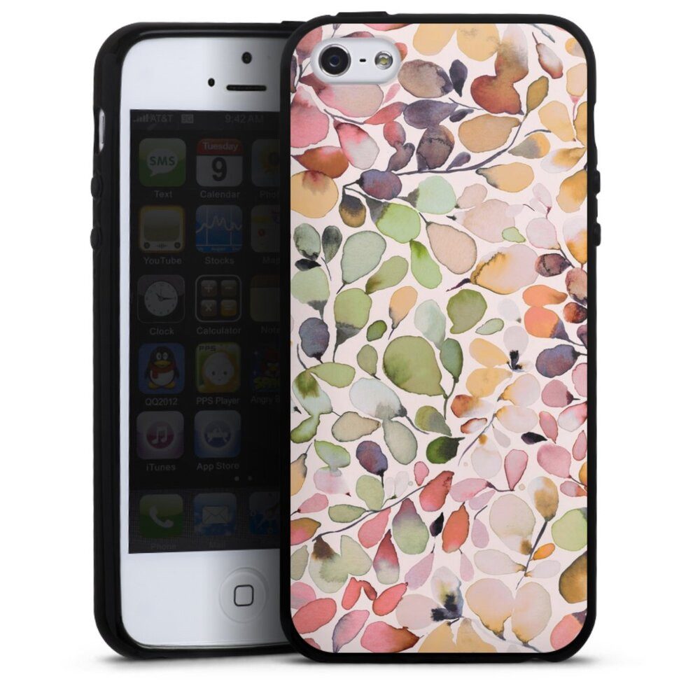 DeinDesign Handyhülle Muster Eukalyptus Pattern Leaffy Nature Countryside Eucalyptus, Apple iPhone 5 Silikon Hülle Bumper Case Handy Schutzhülle