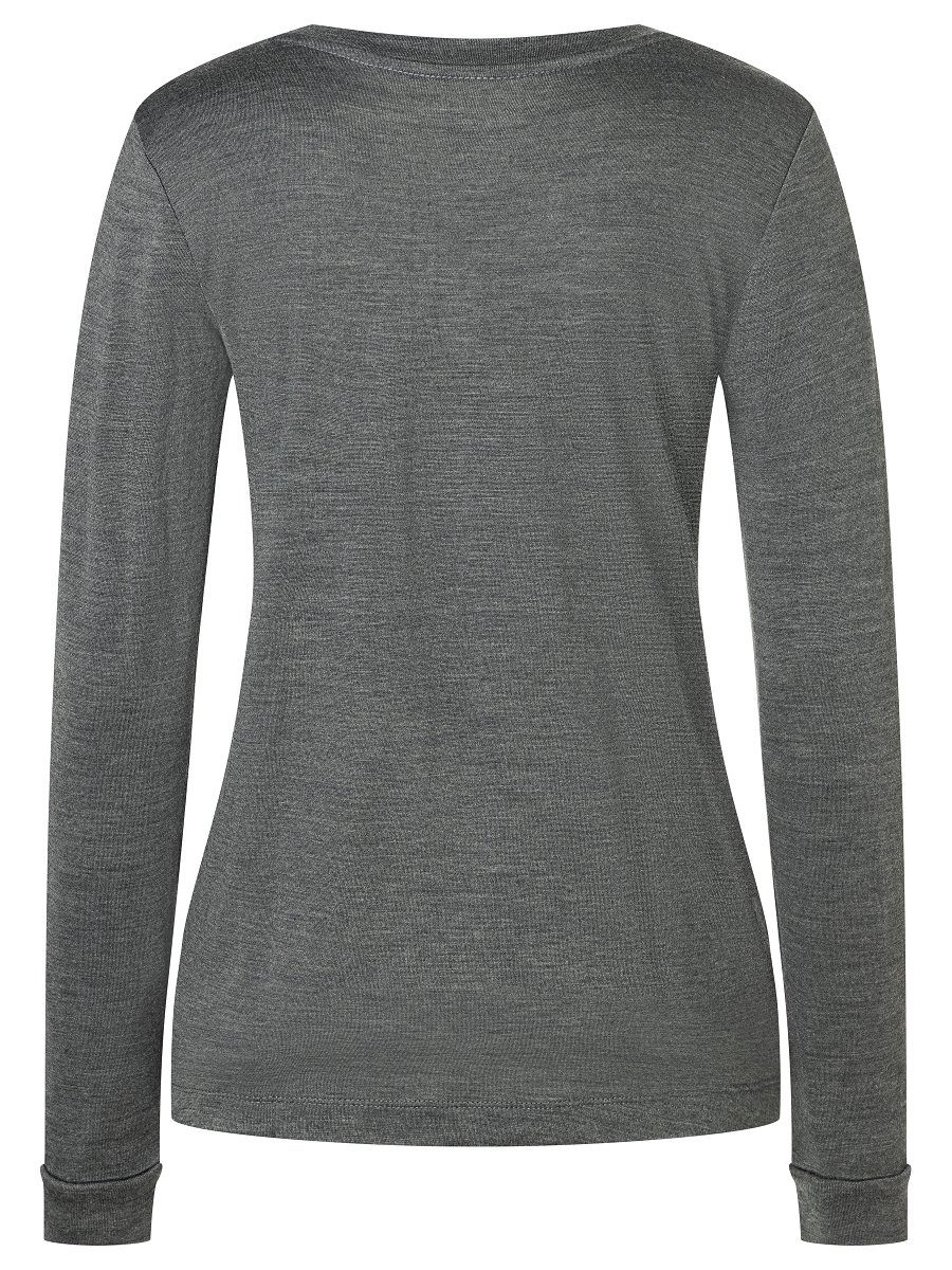 Melange/Feather MOUNTAIN Grey/Illuminating SUPER.NATURAL Grey angenehmer Longsleeve Merino W Pirate I.D. Merino-Materialmix Langarmshirt LS