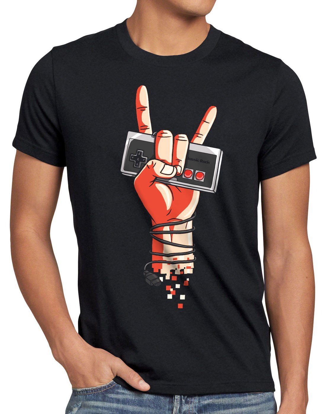 style3 Print-Shirt Herren T-Shirt Classic Rock nes controller gamepad 8-Bit konsole gamer