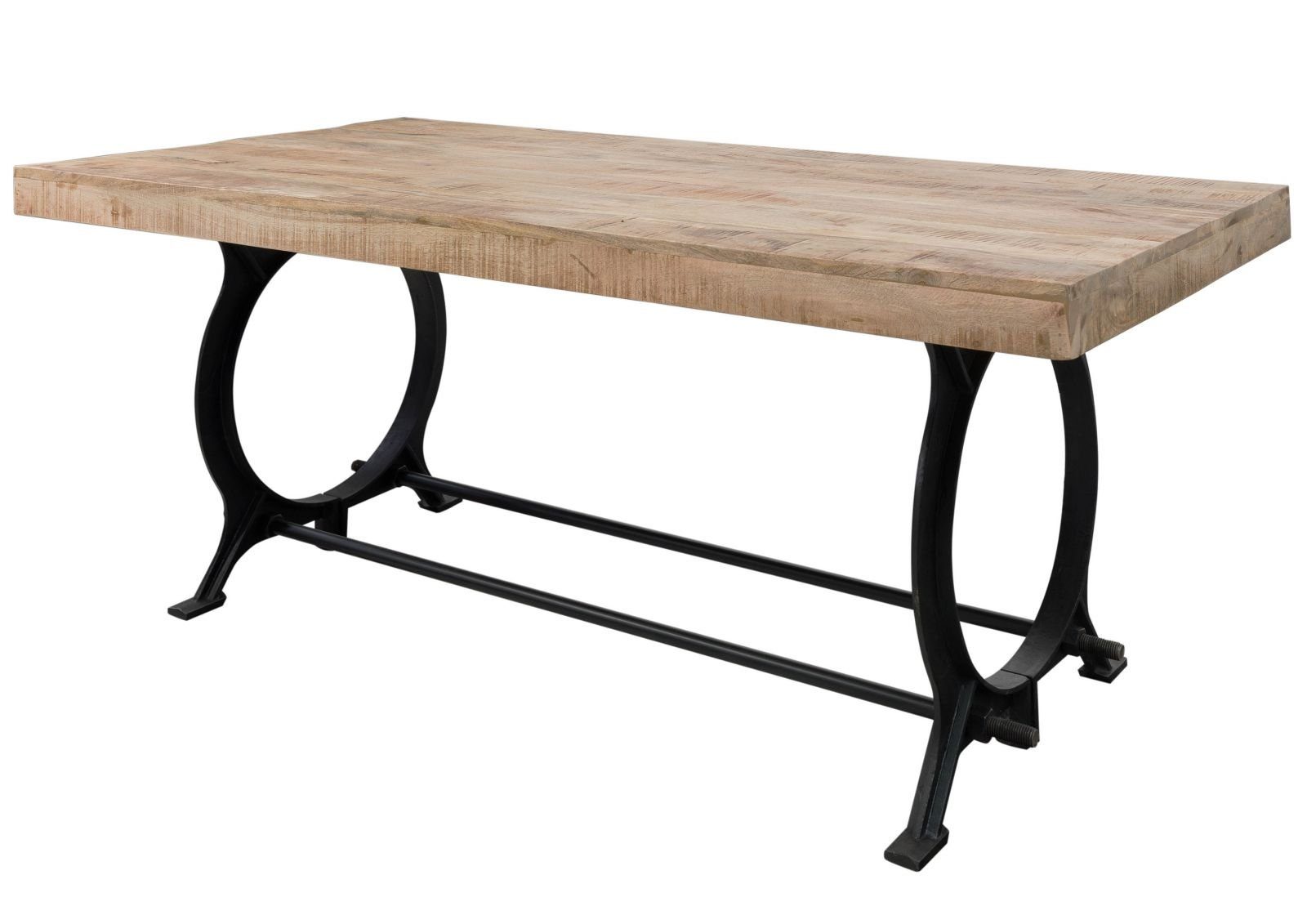 Massivmoebel24 Esstisch INDUSTRIAL (Esstisch mit stilvollem Eisengestell für 10 Personen, Vintage Stil, bunt lackiert 220x100x80 Altholz). € 649,90