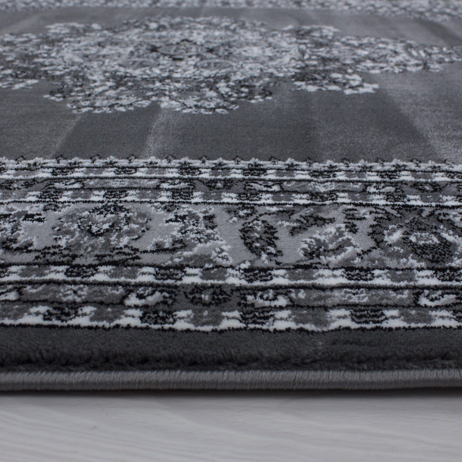 Kurzflorteppich, Miovani Orientteppich Vintageteppich Orientalischer Wohnzimmerteppich Grau