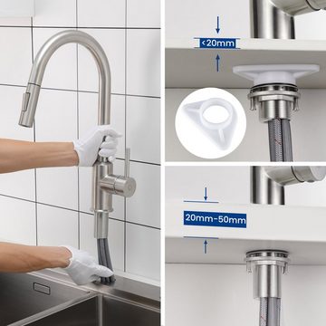 CECIPA Küchenarmatur Hochdruck Küchenarmatur mit herausziehbarer Brause 360° drehbare