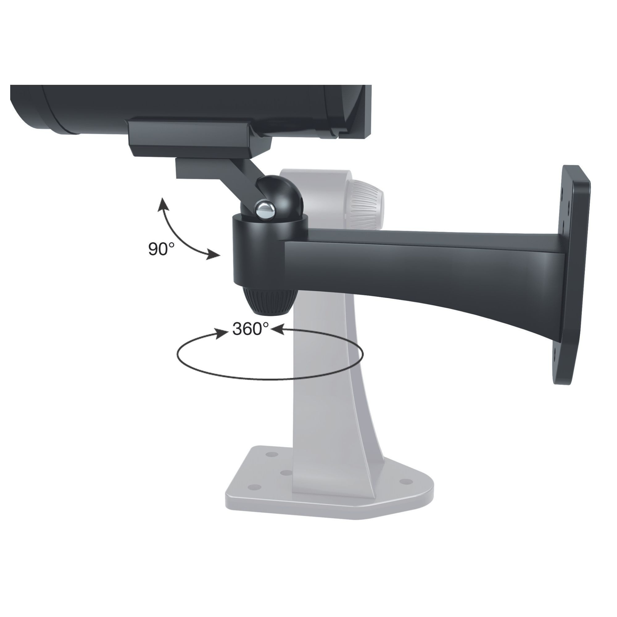 BASI Überwachungskamera Attrappe Dummy Kamera (Spar-Set, 4-tlg., solarbetrieben, LED-Licht, Innen-/Außenbereich, Wandhalterung, 4 Stück) – Bild 4 von 5