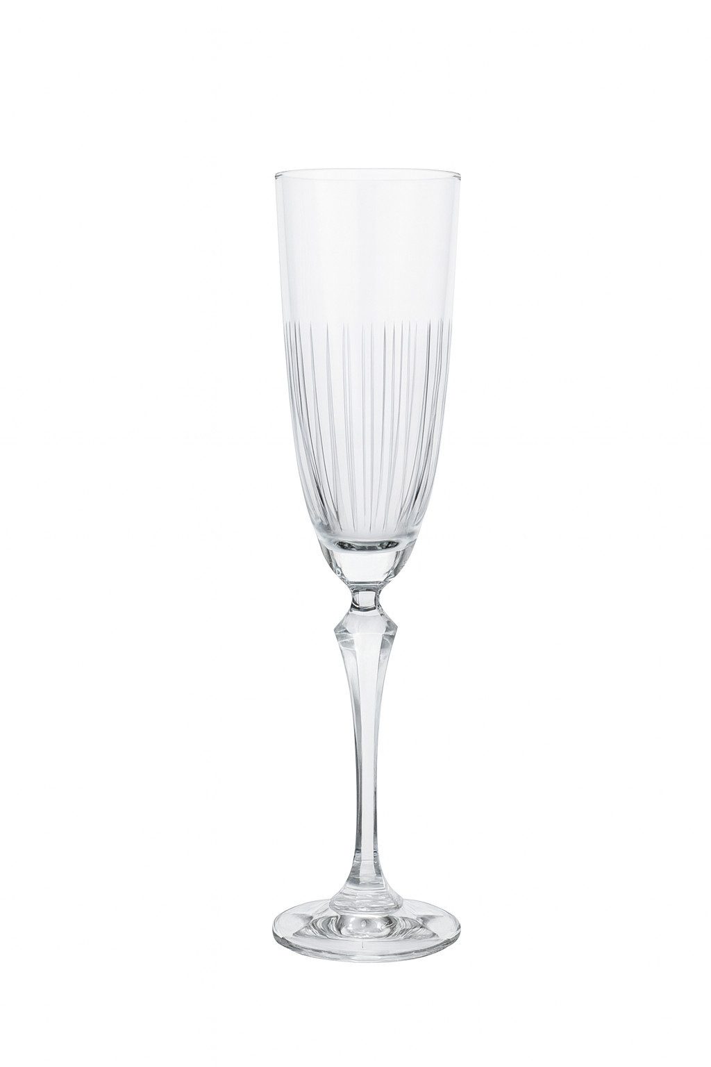 Crystalex Sektglas Elisabeth Wedge matt Schliff, Kristallglas, Kristallglas, senkrecht geschliffen, matt