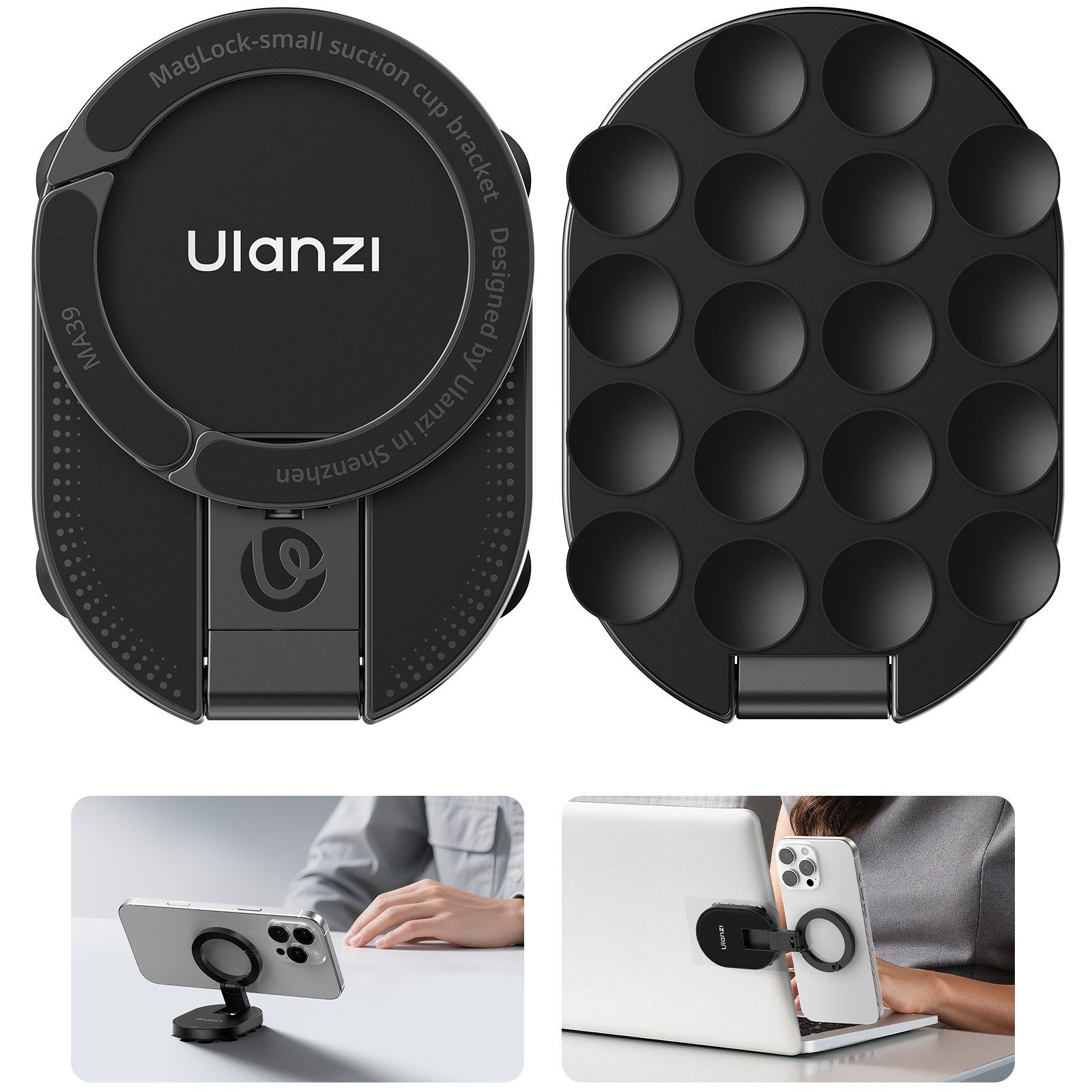 ULANZI Handy-Halterung Ulanzi MA39 MagLock Magnetischer Handyhalter 3-in-1 Saugnapf Ständer