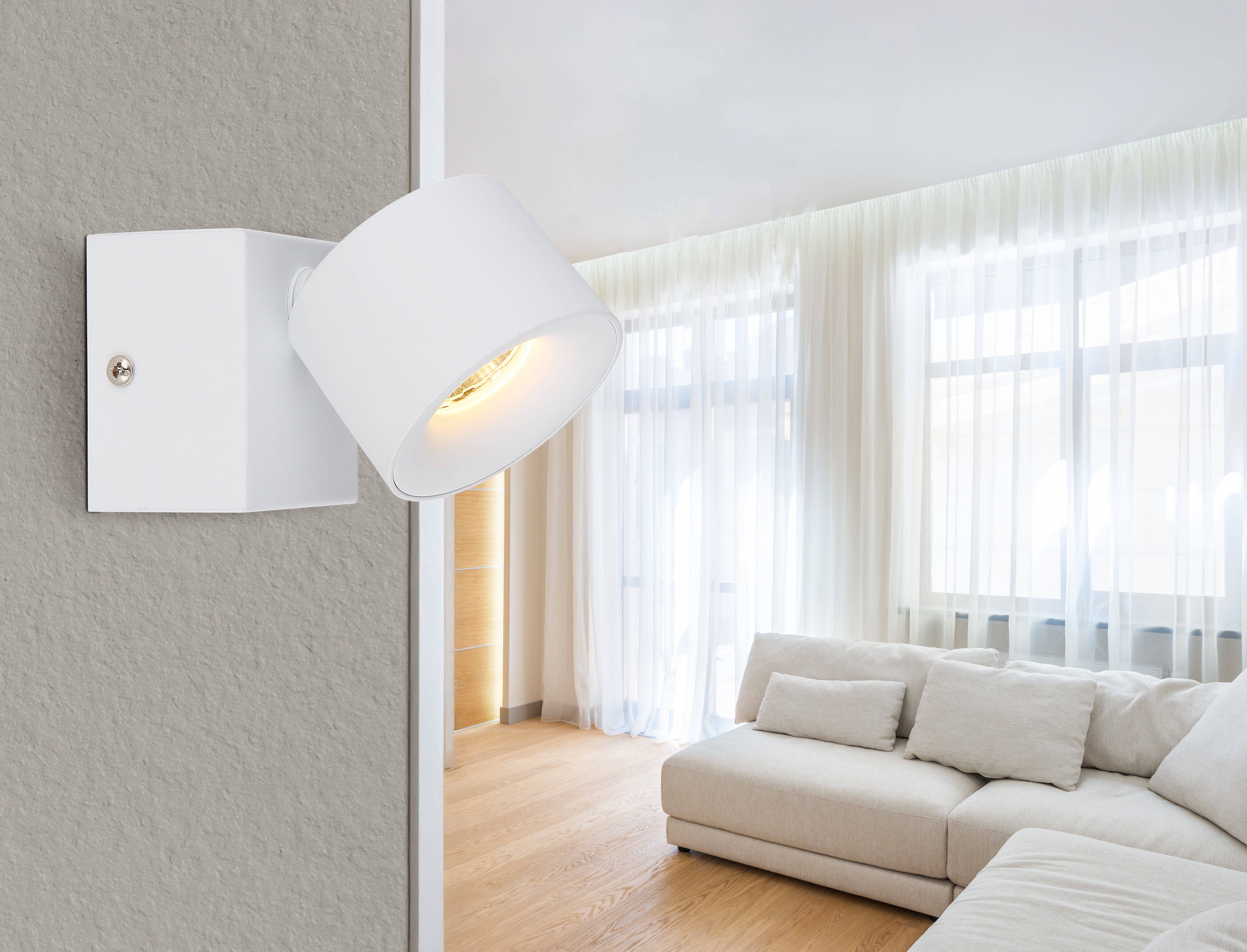GLOBO LIGHTING LED Wandstrahler RAE, LED fest integriert, Warmweiß, Wandspot, Flur, Wohnzimmer, Arbeitszimmer