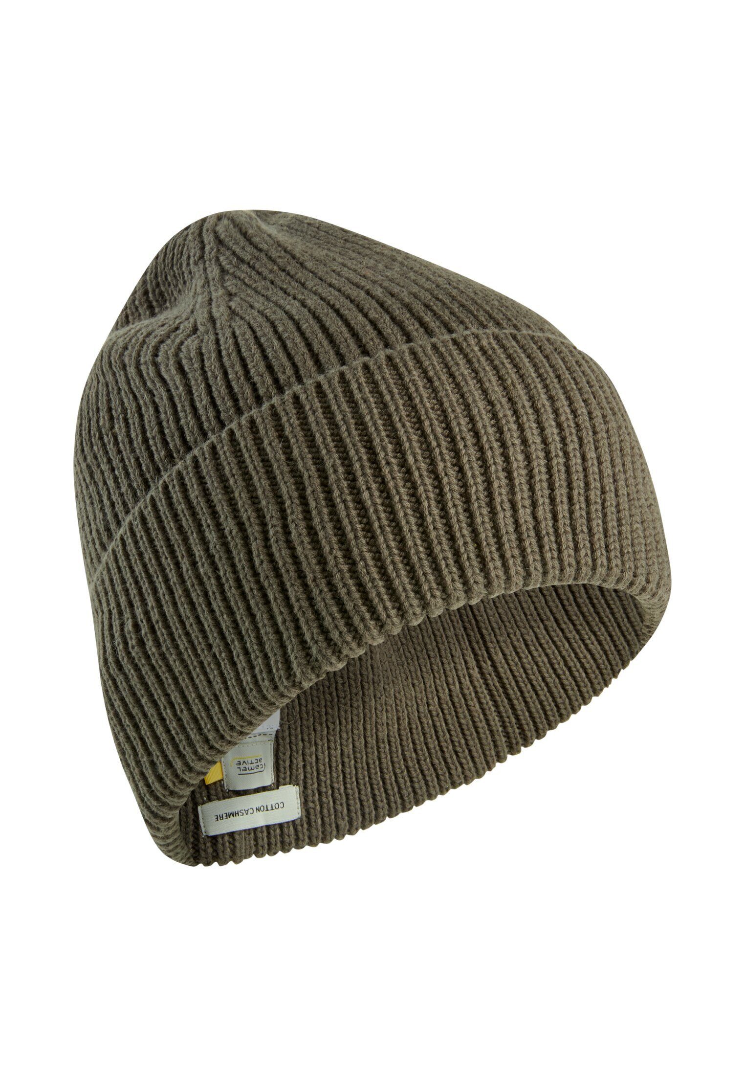 camel active Beanie aus einem Baumwoll-Kaschmir Mix