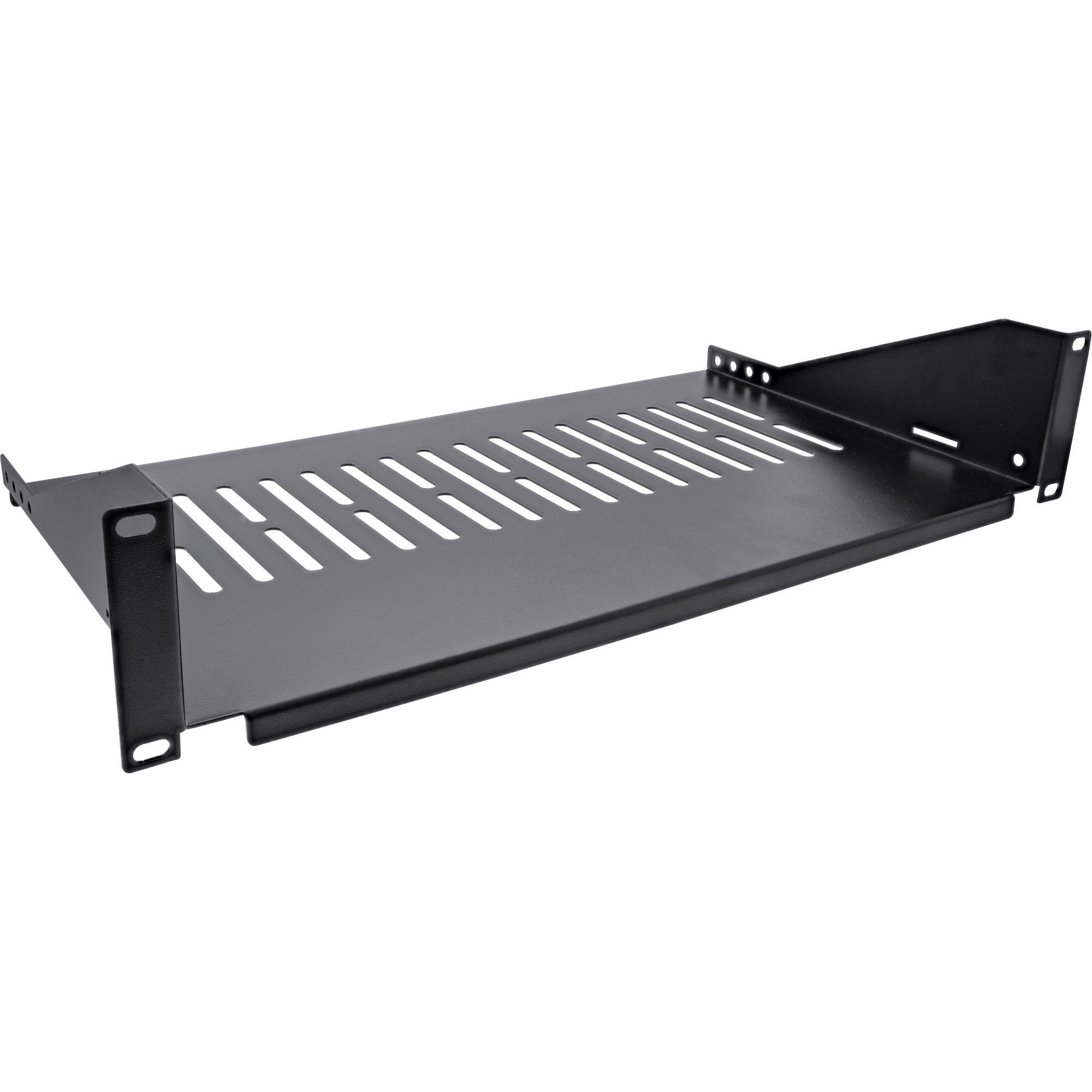 InLine® 19" Fachboden, 250mm, 20kg, 2HE, RAL 9005 schwarz Netzwerk-Patch-Panel