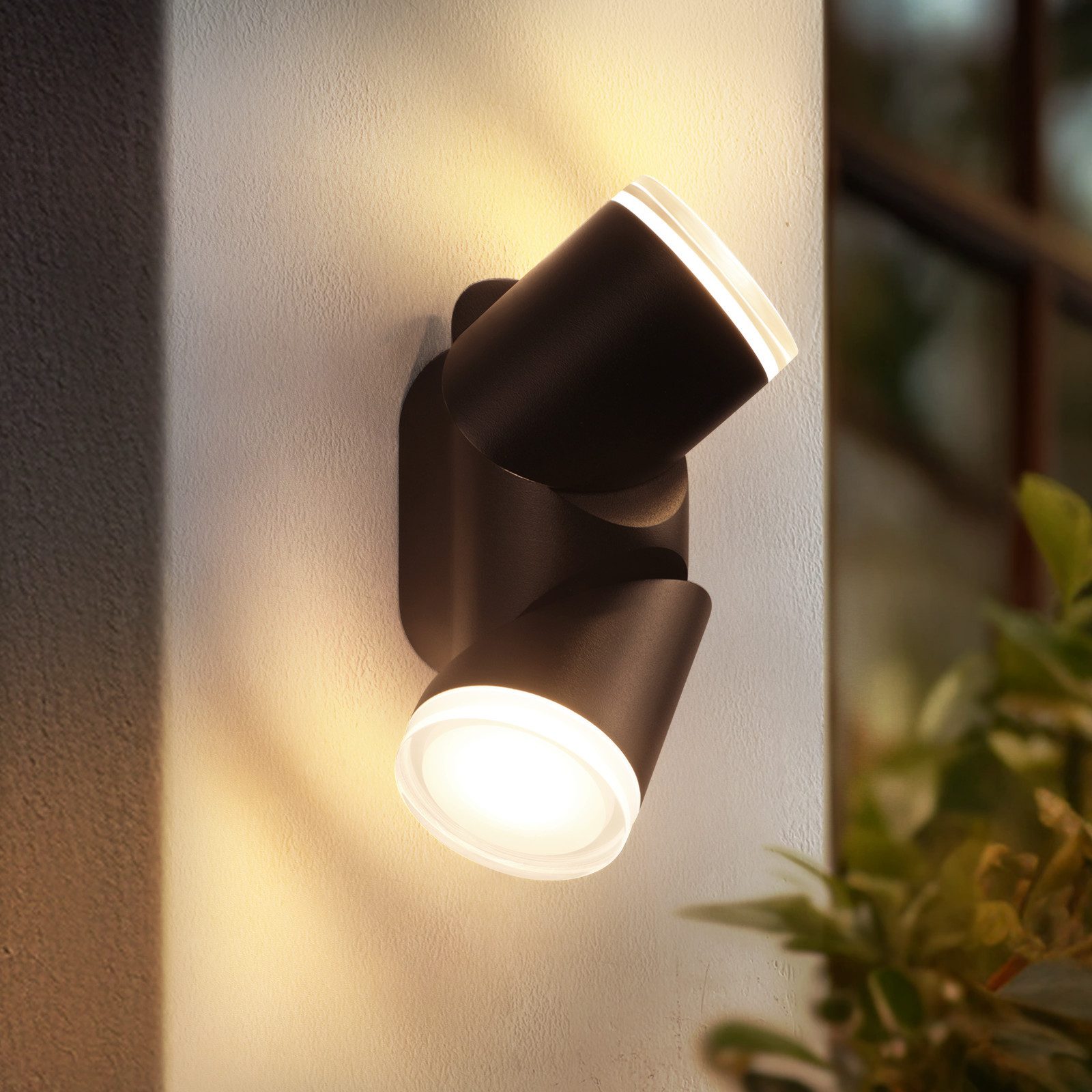 Nettlife LED Außen-Wandleuchte 10W 3000K warmweiß schwarz für Hauswand Terrasse Außen, für Hauswand, Terrasse, Treppenhaus, Flur