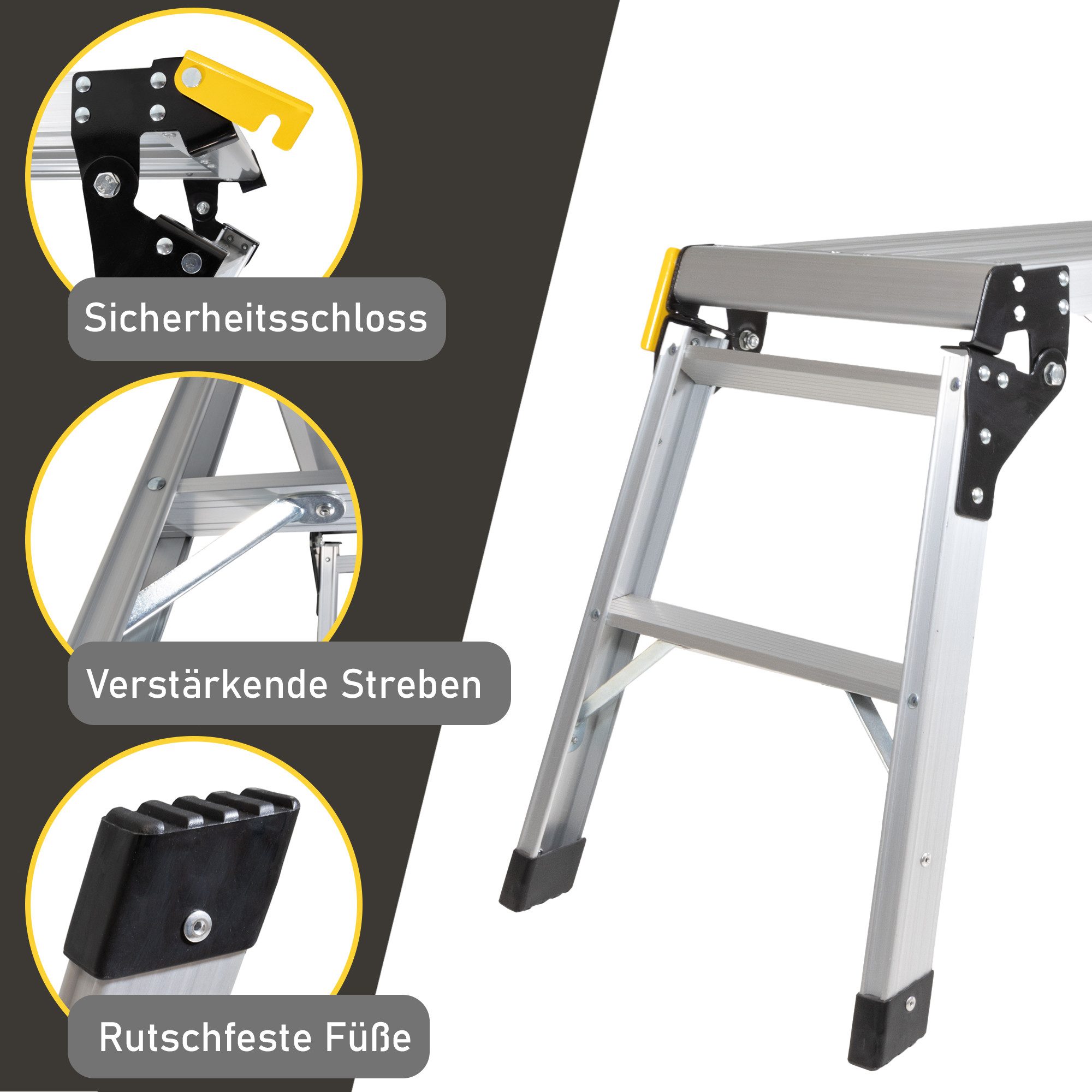 Lemodo Arbeitsplattform Arbeitsbühne mit Antirutsch-Oberfläche, klappbar
