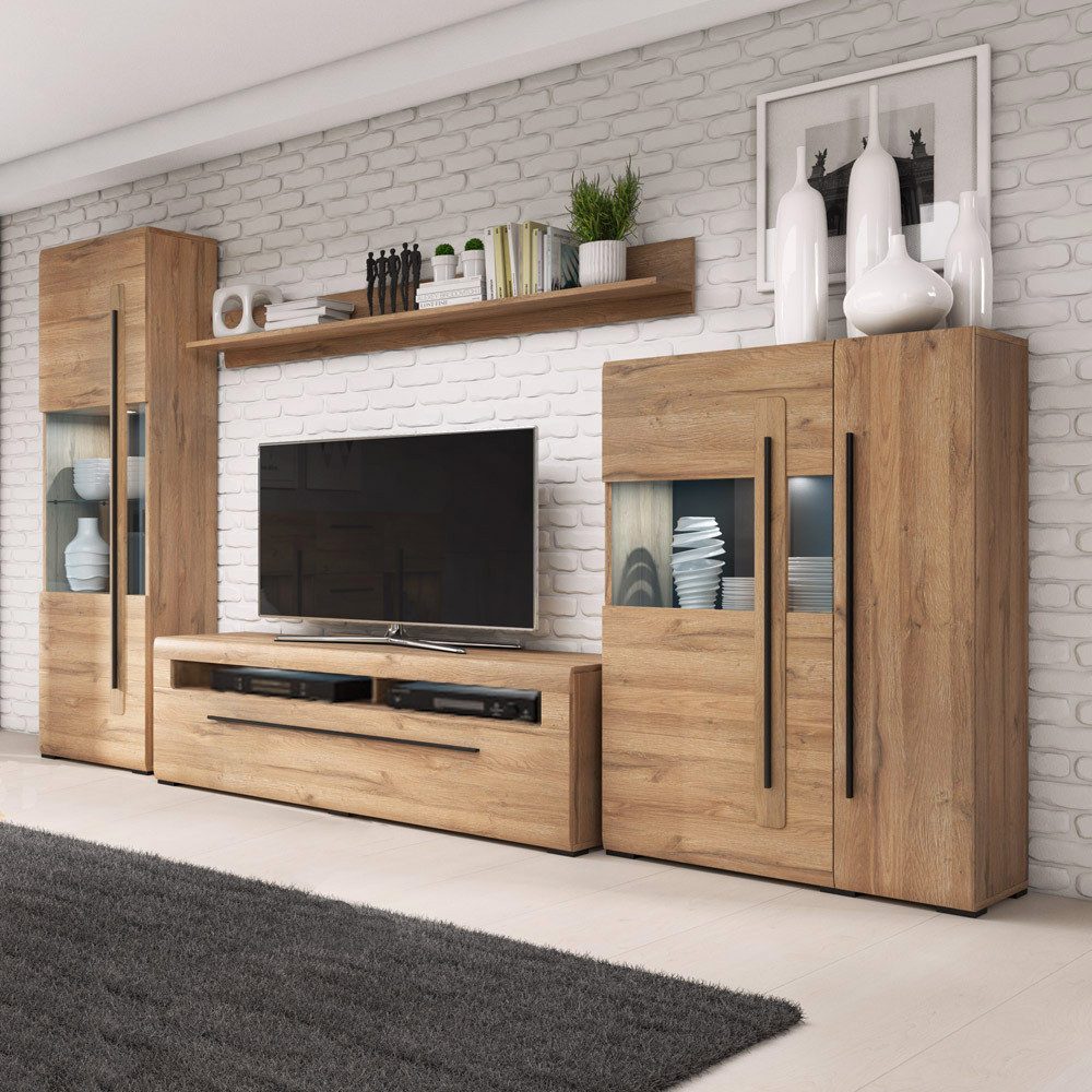 Lomadox Wohnwand TURDA-83, (4-St), Grandson Beleuchtung und Absetzungen sch günstig online kaufen