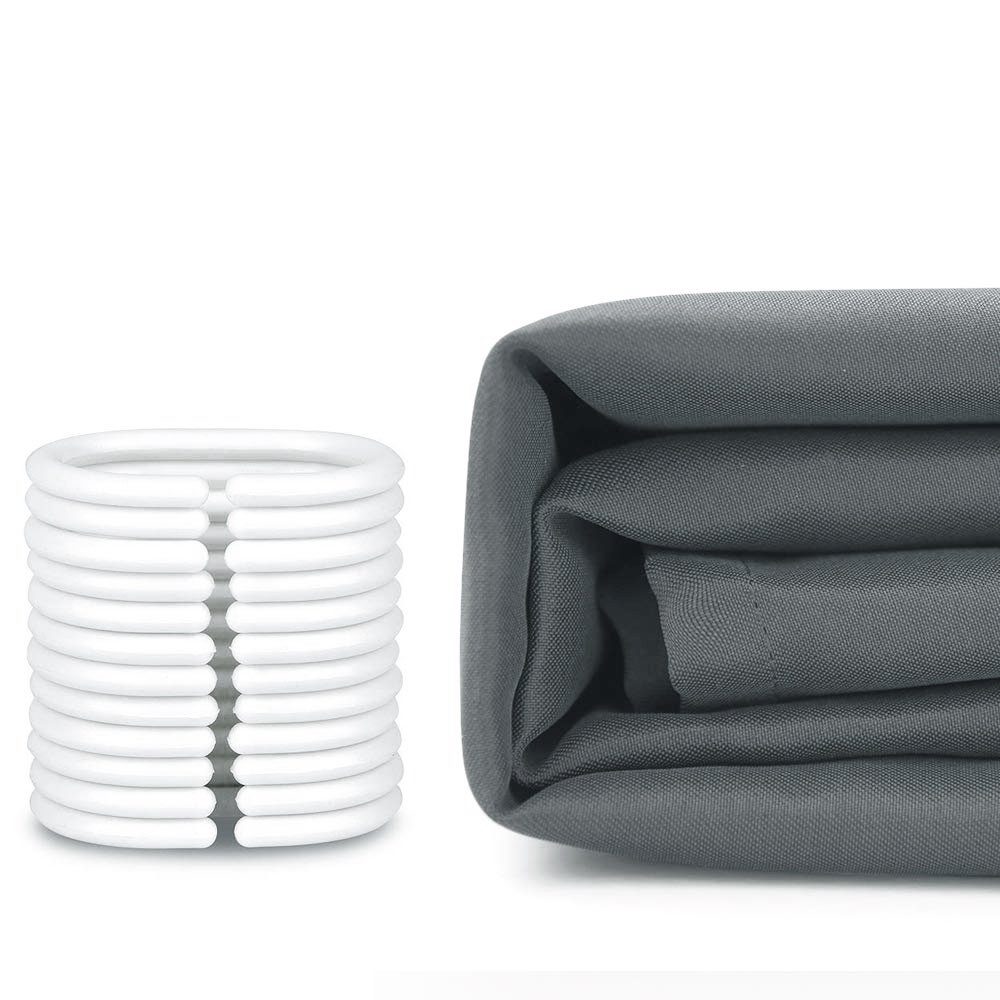 Fanci Home Duschvorhang Textil Anti-Schimmel wasserdicht Schimmelresistent (Wasserabweisend Anti-Bakteriell), Waschbar 100% Polyester inklusive Ringe Duschvorhanghaken