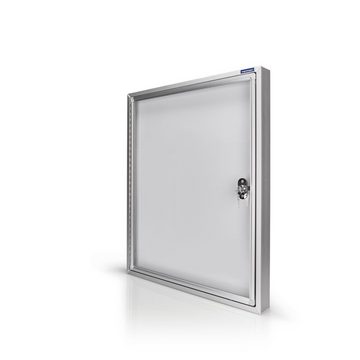 magnetoplan® Hängevitrine Außenschaukasten CC - 9xDIN A4 - Metallrückwand Weiß - Silber (1-St)