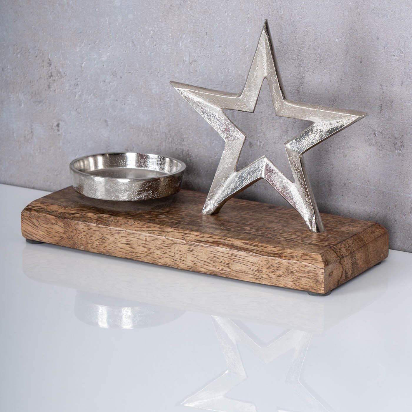 Levandeo® Deko-Schriftzug, Metallstern Kerzenhalter 23x15cm Metall günstig online kaufen