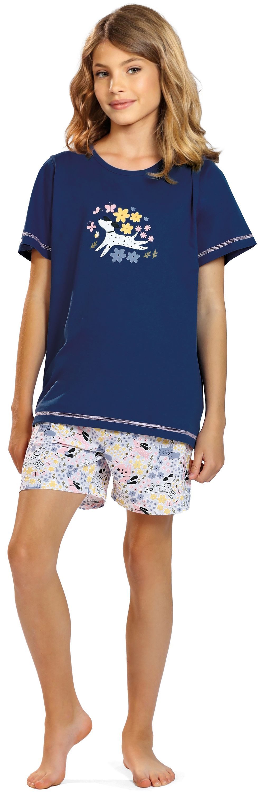 comtessa Schlafanzug Comte Kids (Set, 2 tlg., 2-teilig) Mädchen Pyjama Shorty Kurzarm Baumwolle