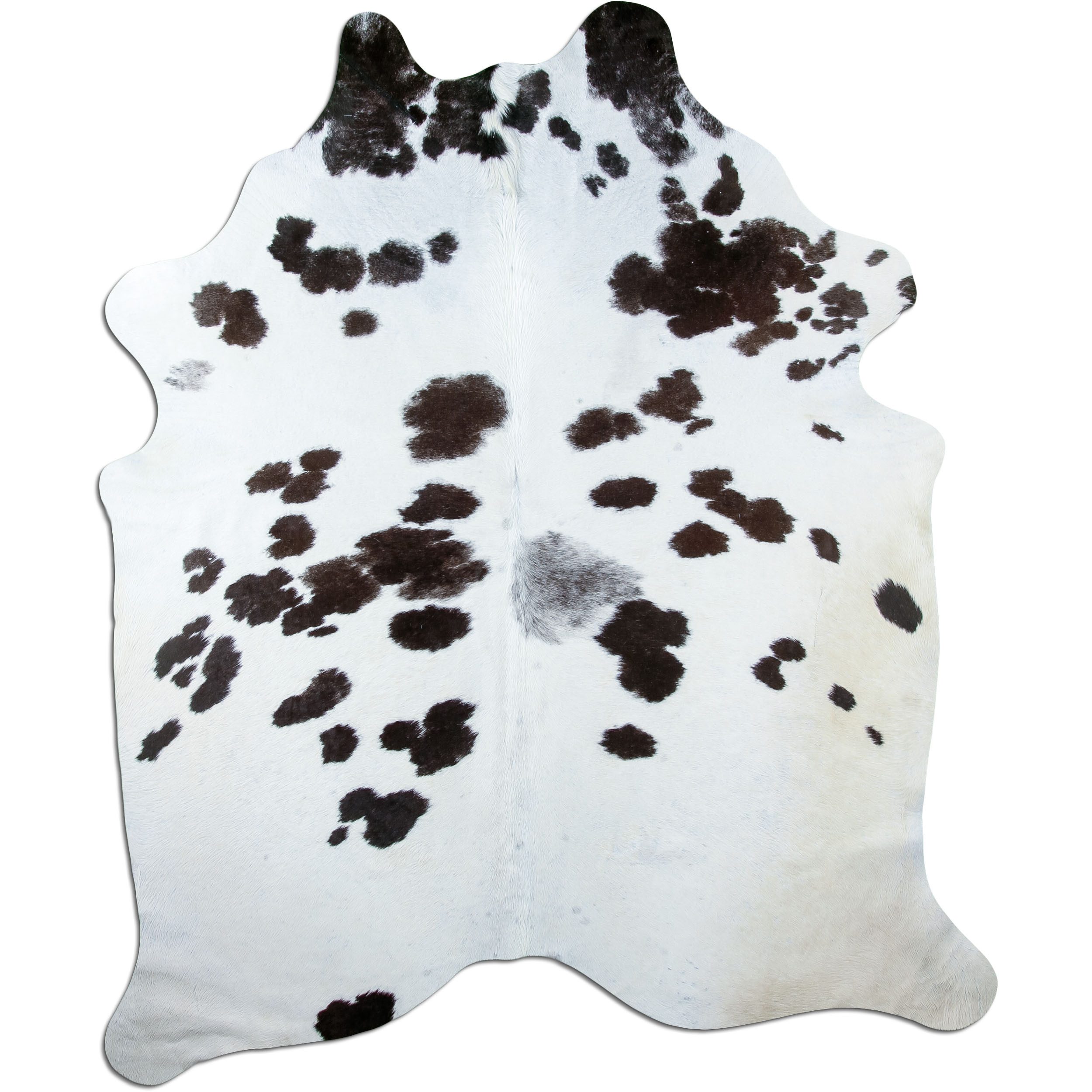 Livorio Fellteppich L237 x B189 cm - schwarz weiß, Kuhfell, Premium Kuhfell Teppich, Rinderfell, Echtfell, black and white