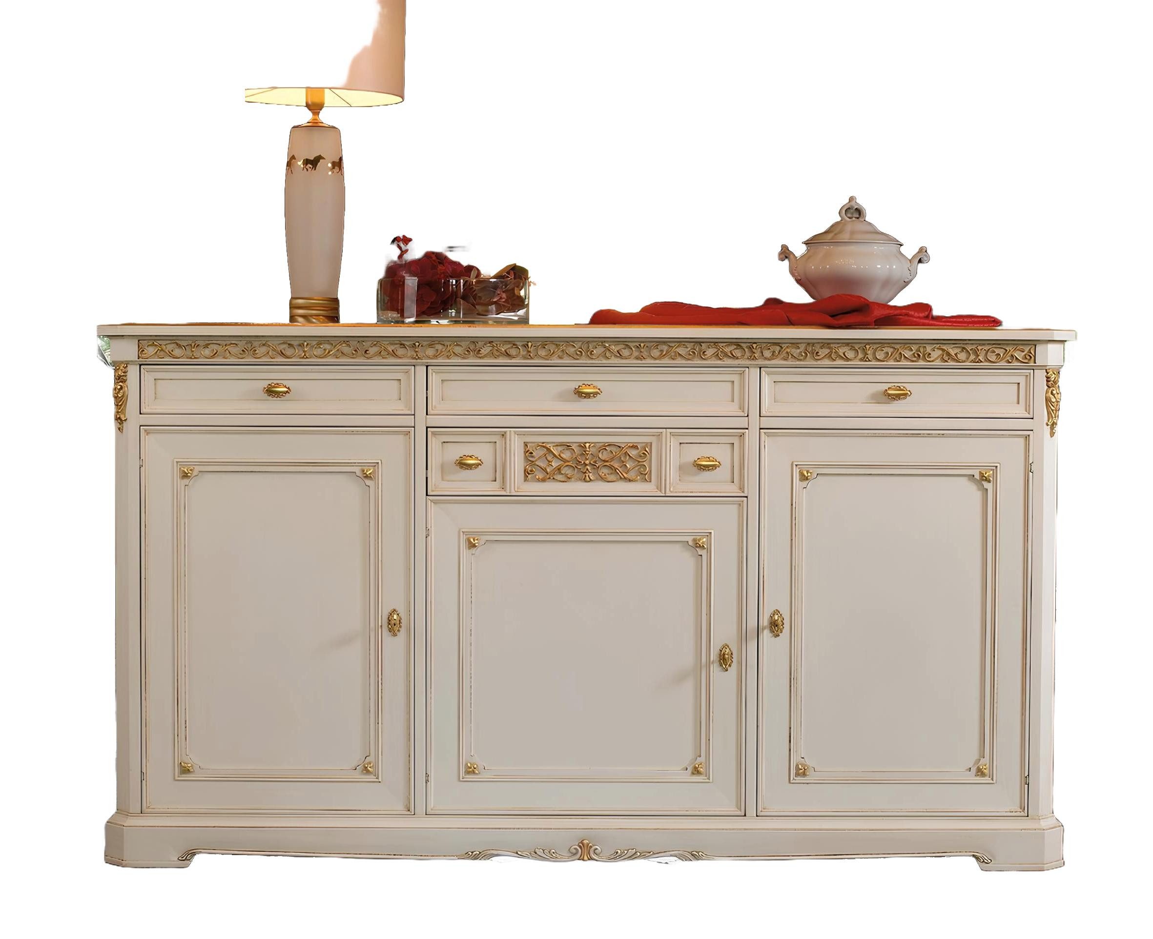 Xlmoebel Sideboard Elegante Holzkommode mit Regal und Schrankfächern (Sideboard, 1 St., Anrichte), Hergestellt in Europa