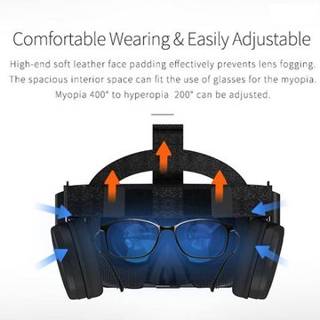 LONGLU VR Brillen Hülle 4,7-6,5 Zoll, Fernbedienung für filme spielspiele kompatibel für handys