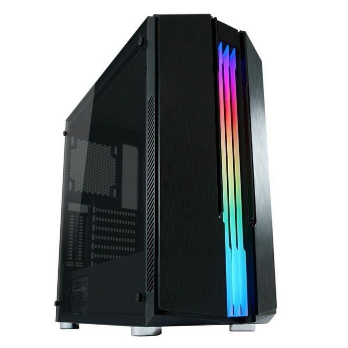 LC-Power PC-Gehäuse Gaming 702B - Skyscraper_X 2x USB3.0 2x USB.0 Design-Frontpanel mit RGB-Beleuchtung Seitenteil