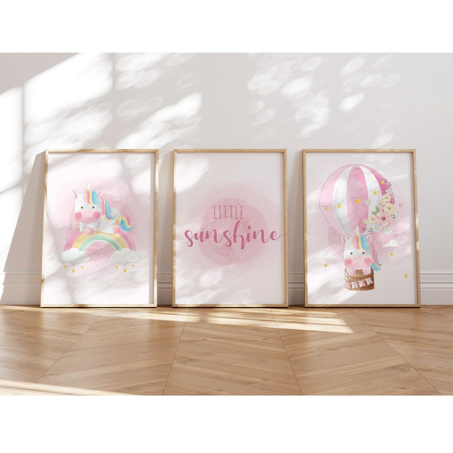 MeinBaby123® Poster Einhorn Bilder Kinderzimmer, Poster Kinderzimmer Deko, Babyzimmer Deko, Wandbilder, Einhorn, Prinzessin
