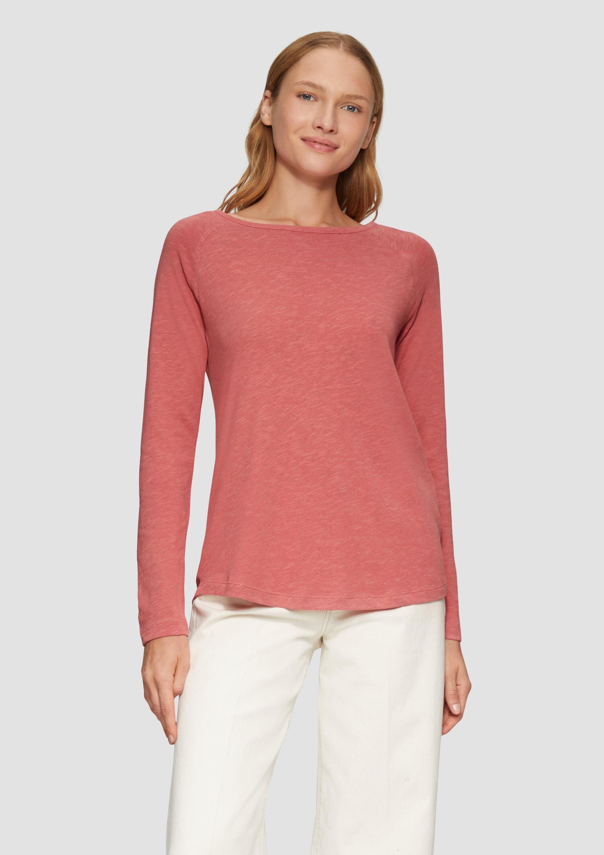 s.Oliver Langarmshirt T-Shirt Langarmshirt mit Flammgarnstruktur und Raglan günstig online kaufen