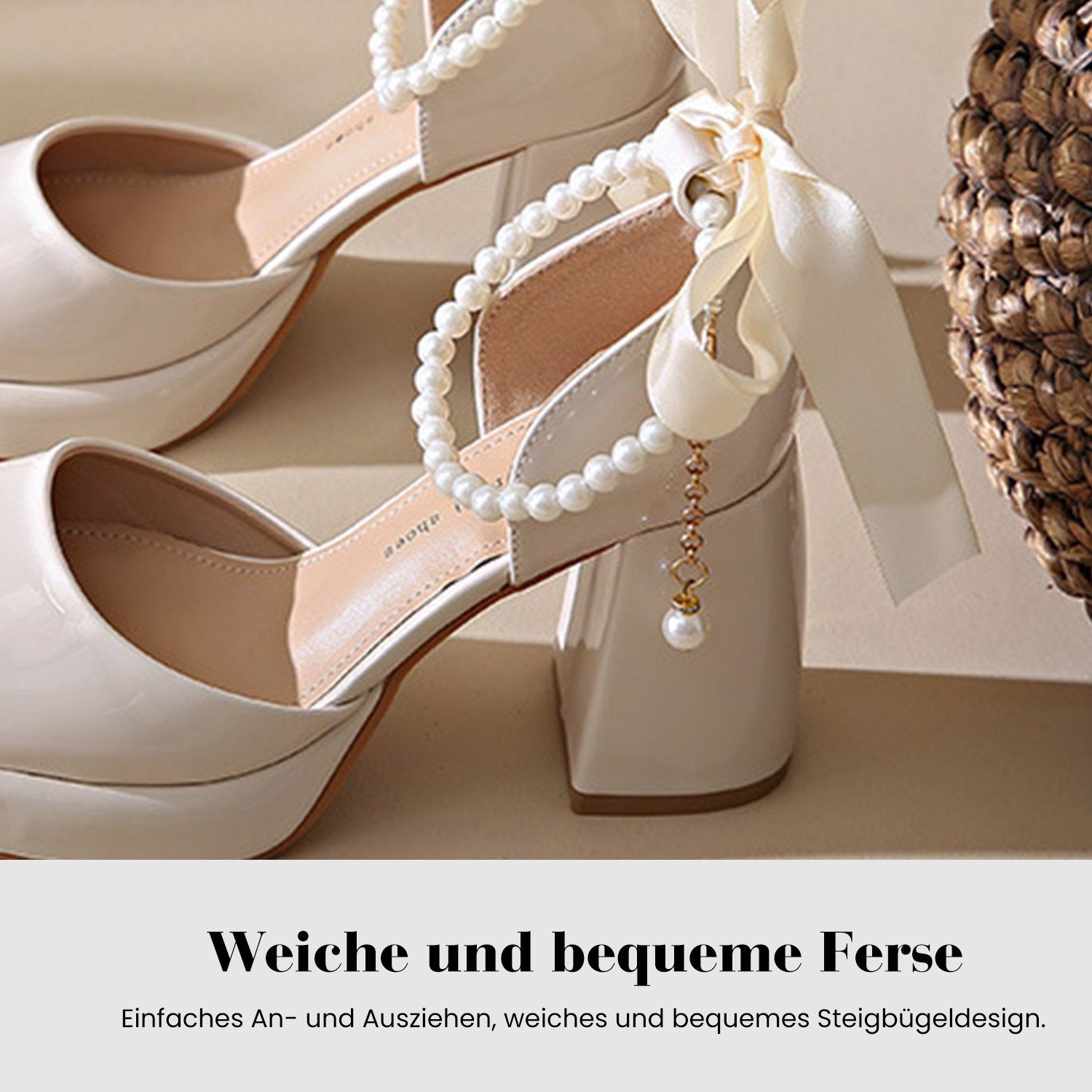 Sandalette Damenschuhe Hochhackige Mary Daisred Schuhe Sandalen Jane Beige
