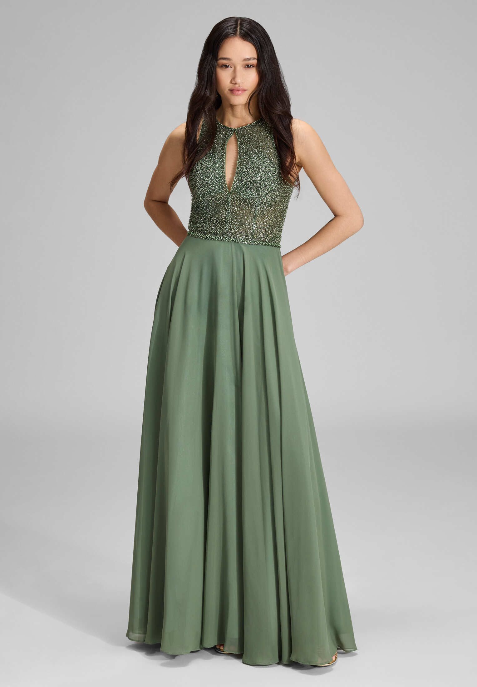 Hey Kyla Abendkleid - Abendkleid mit Stickerei und Cut-Out Detail Tailliert günstig online kaufen