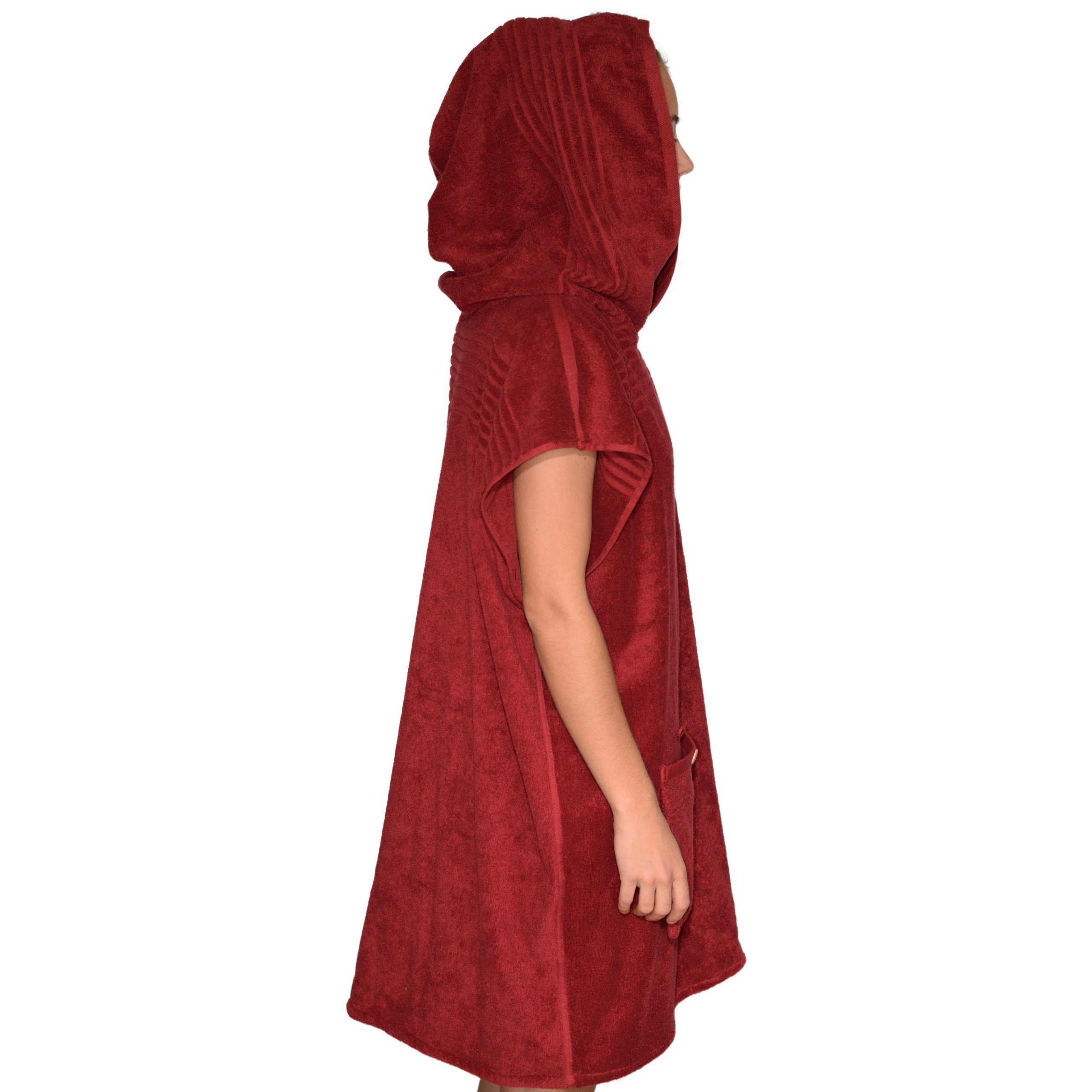 Lou-i Badeponcho Badeponcho Bio-Baumwolle Made in Germany Surfponcho, Kapuze, Tasche mit Knopf, mit Kapuze und Tasche