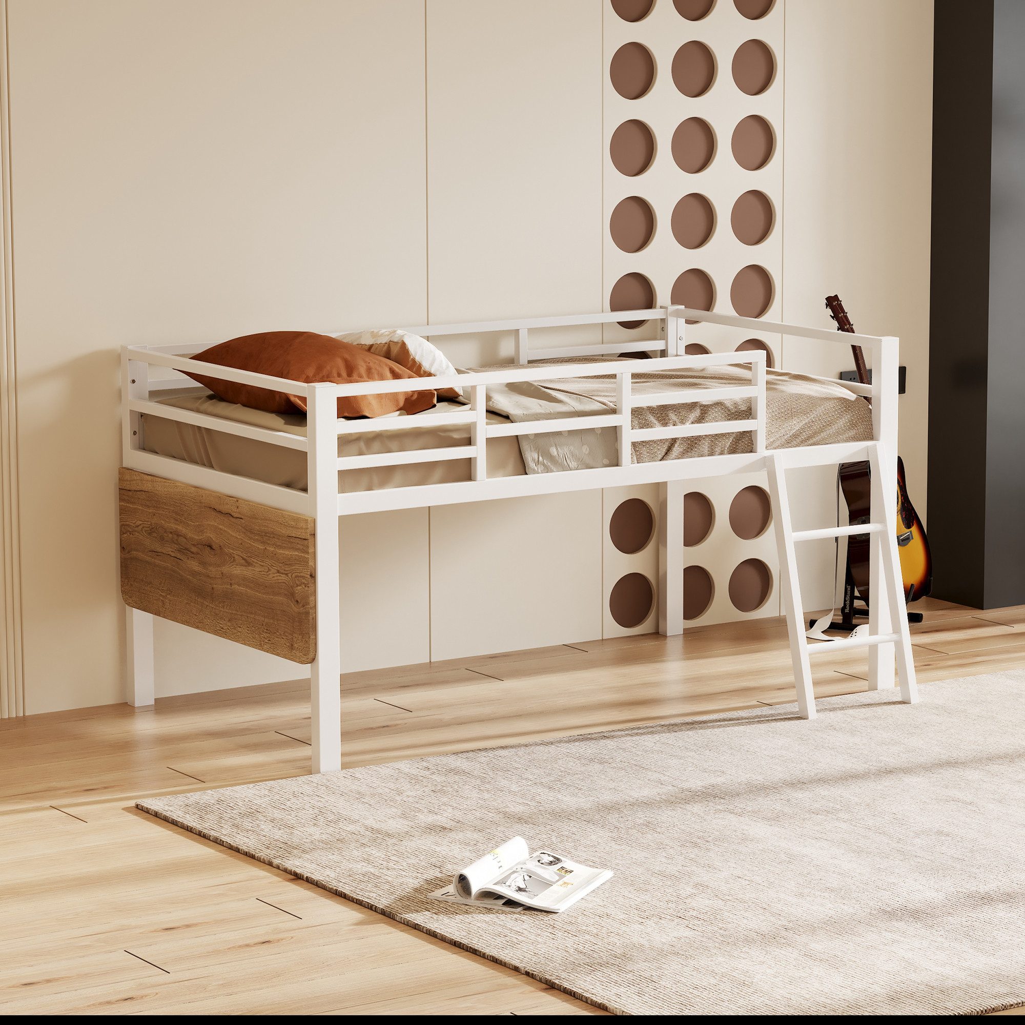 Gotagee Hochbett Flachbett Jugendbett 90x200cm Schreibtisch günstig online kaufen