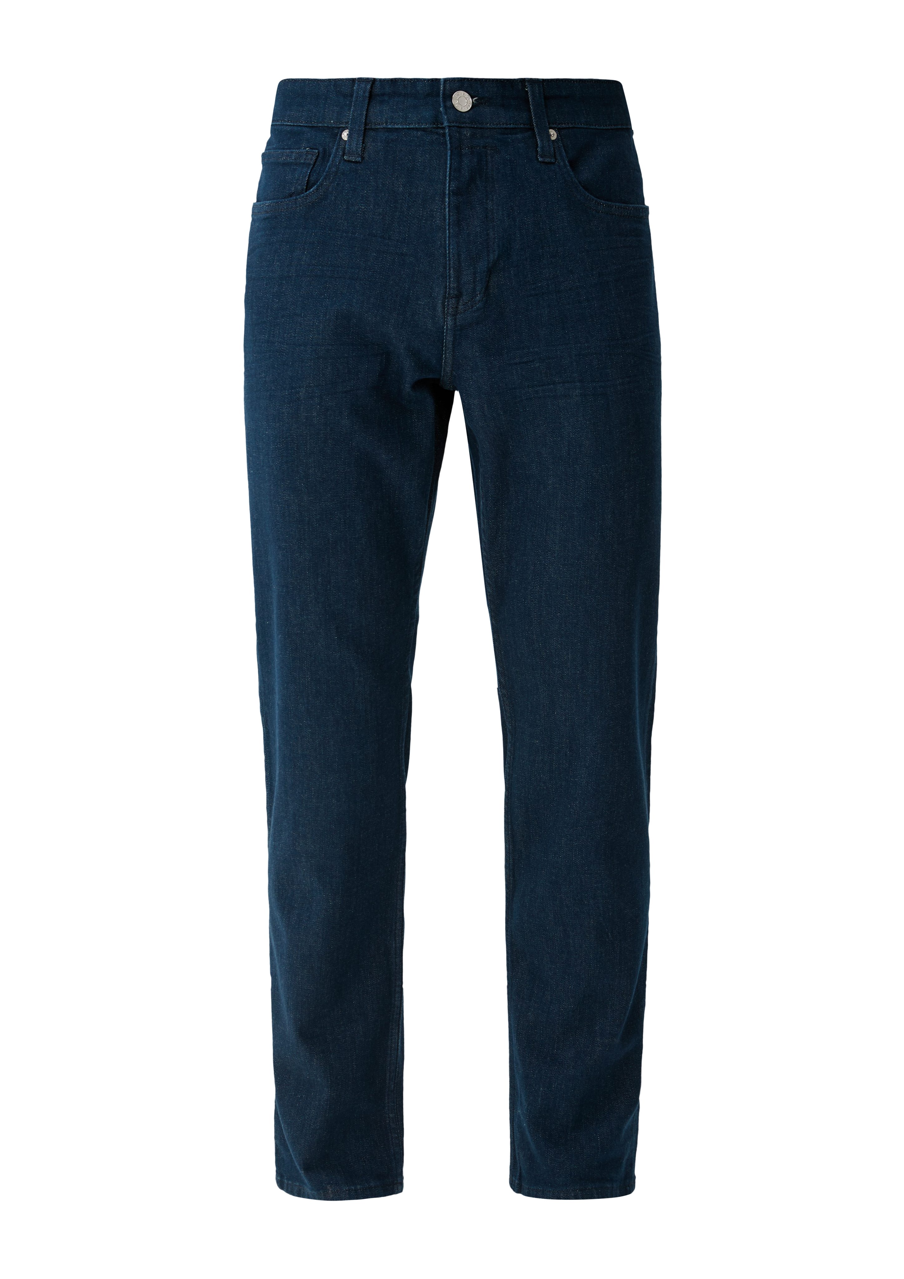 Waschung s.Oliver / Slim Rise High Stoffhose Jeans Fit Leg / dunkelblau Regular /