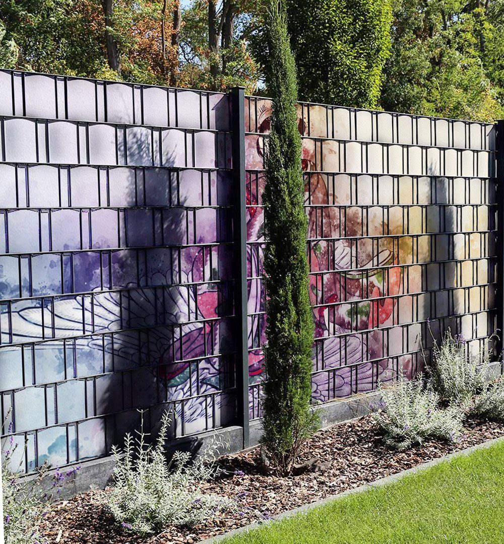 Thumbnail - MyMaxxi Sichtschutzstreifen Sichtschutzstreifen Kranich Gemälde Sichtschutz Garten Zaun, (Kranich Gemälde)