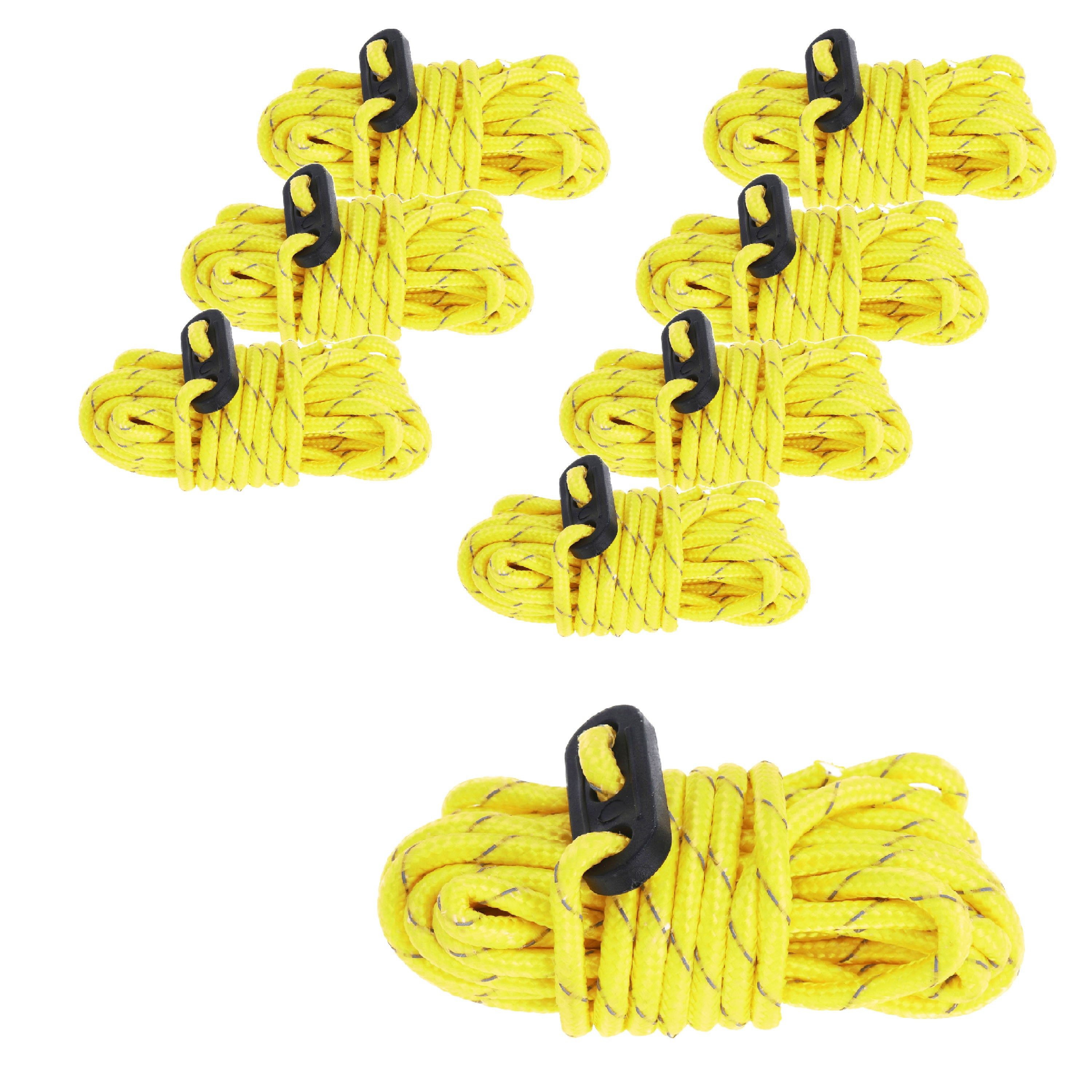 ToCi 8x Zelt-Abspannseil Ø4mm Nylon Zeltschnur Zeltleine Spannleine 3,8m Abspannleine