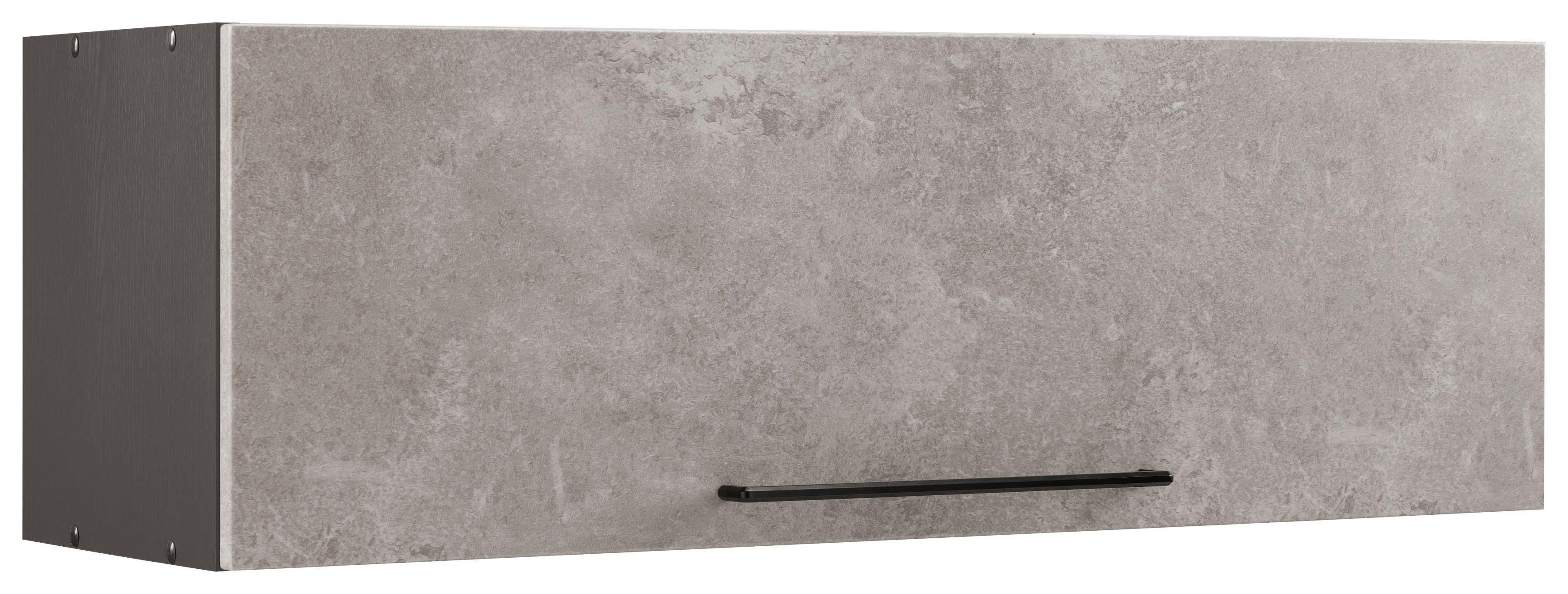 HELD MÖBEL Klapphängeschrank Tulsa 100 MDF 1 | breit, hell Klappe, mit betonfarben cm Front schwarzer grafit Metallgriff