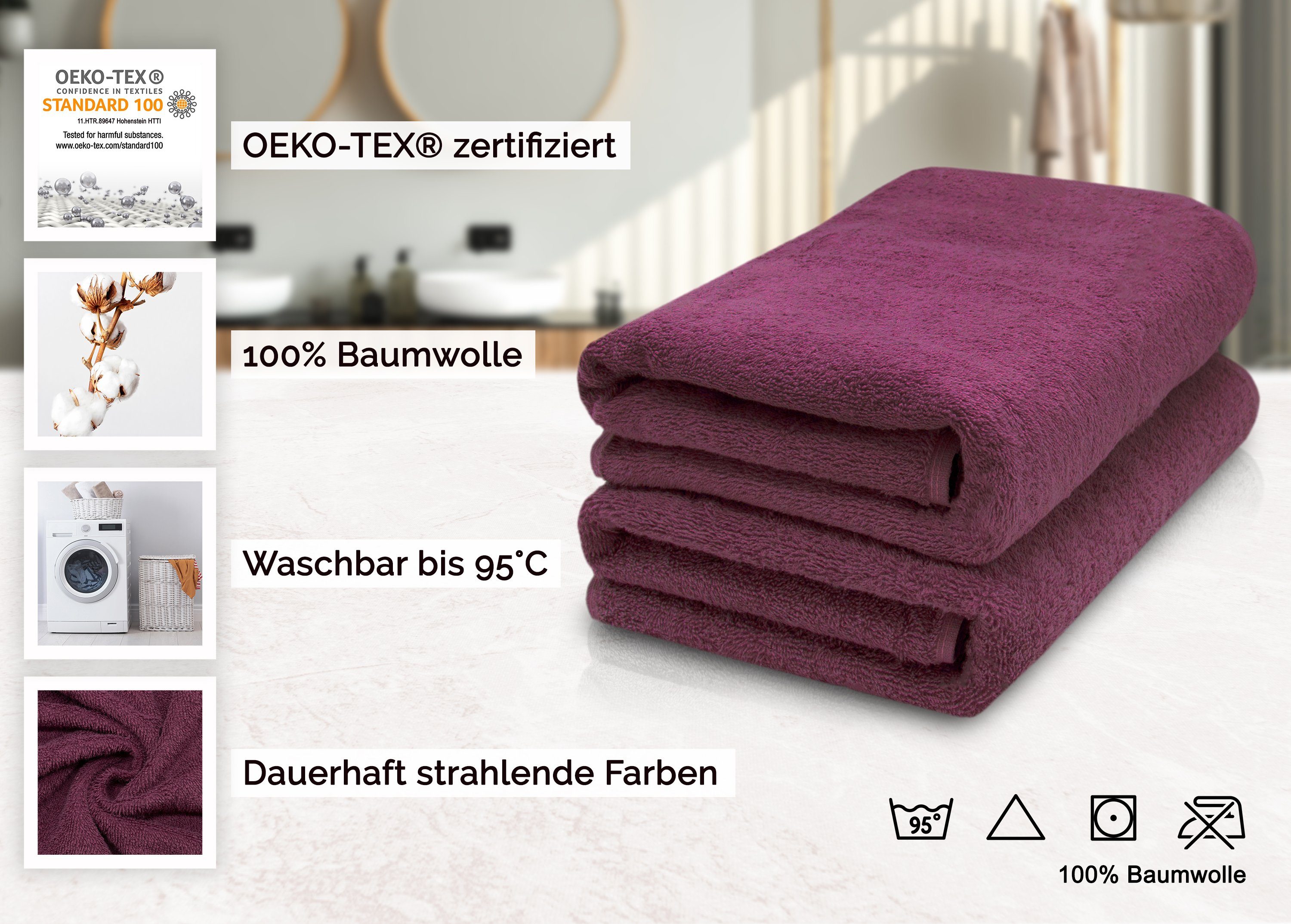 ZOLLNER Saunatuch, Walkfrottier (2-St), 70 x günstig online kaufen
