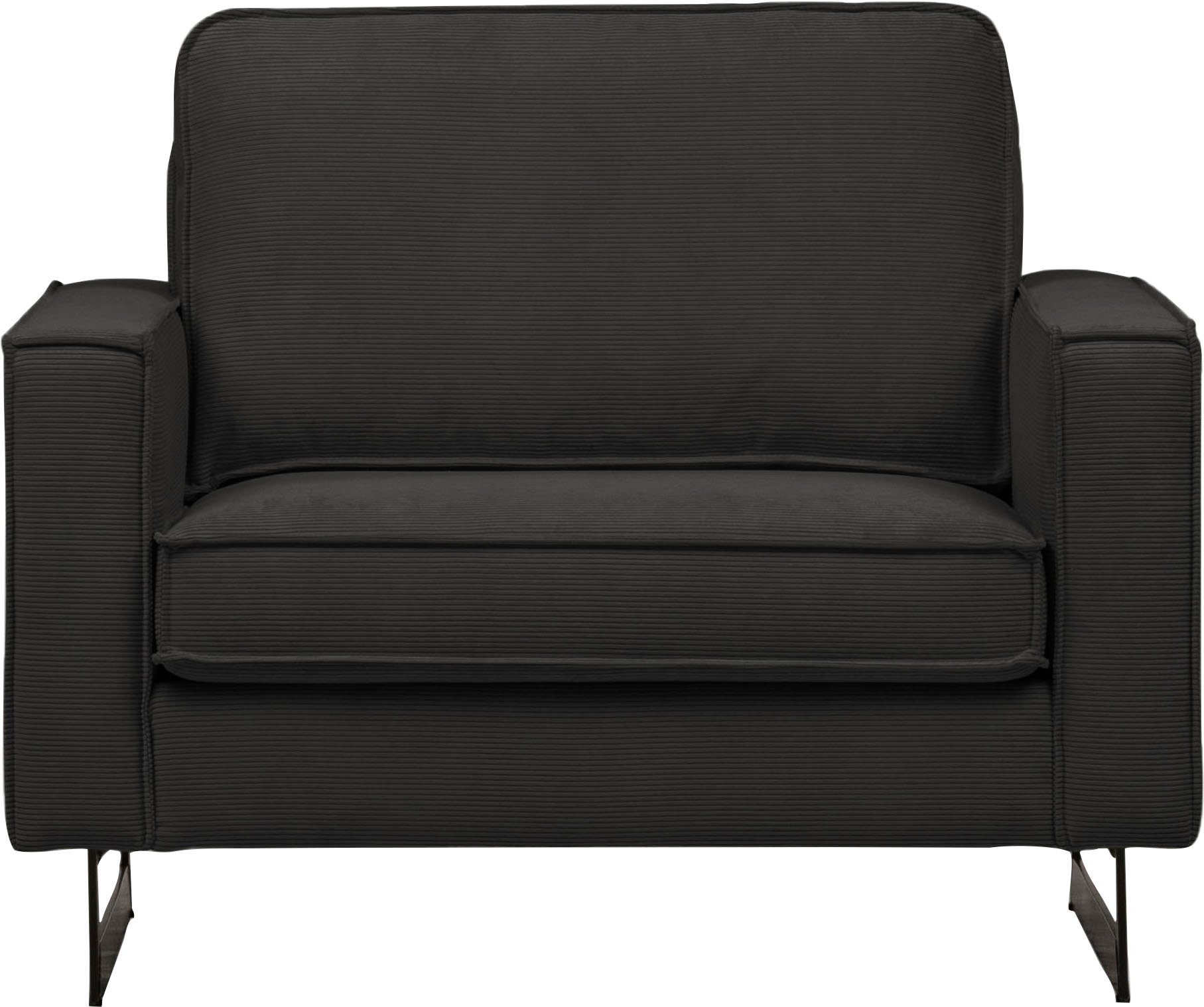 Home affaire Loveseat Pinto 105 cm, Cord, Chenille, Lederoptik, mit Keder, günstig online kaufen
