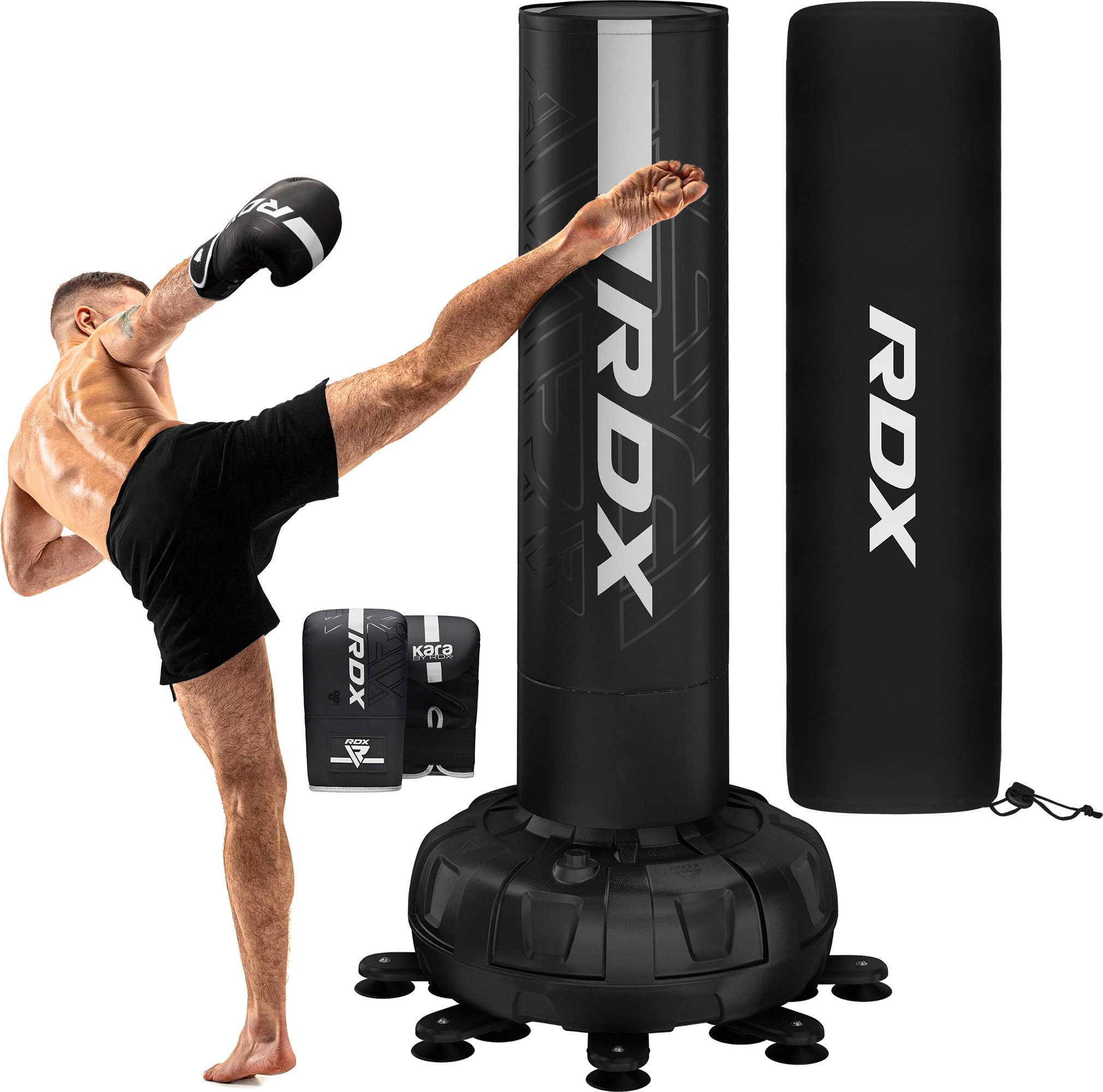 RDX Sports Boxsack RDX Freistehender Boxsack mit Handschuhen, 6ft Kickboxen, MMA Fitness