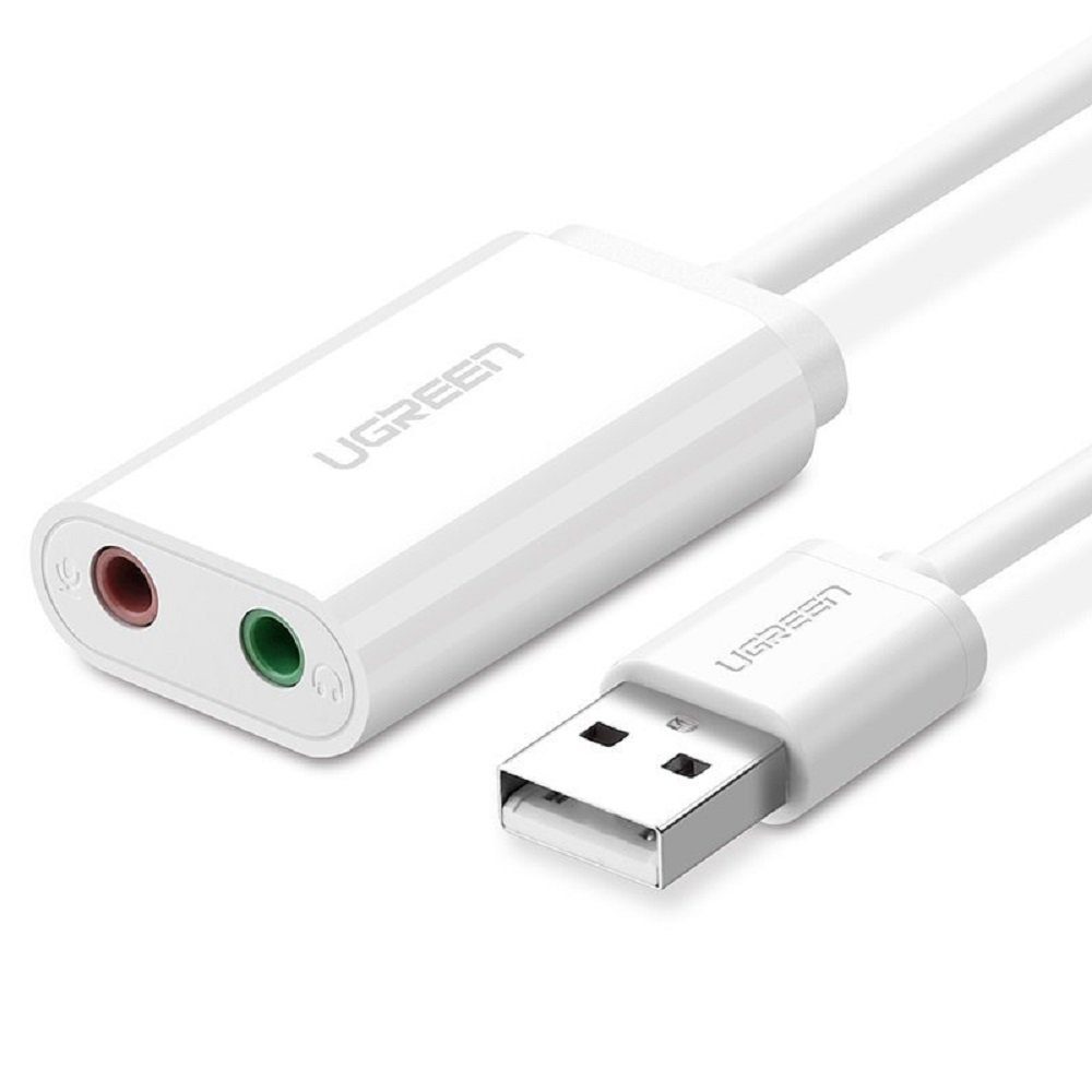 externe Soundkarte Musikadapter USB - 3,5 mm Klinke 15cm Audio Adapter USB-Soundkarte