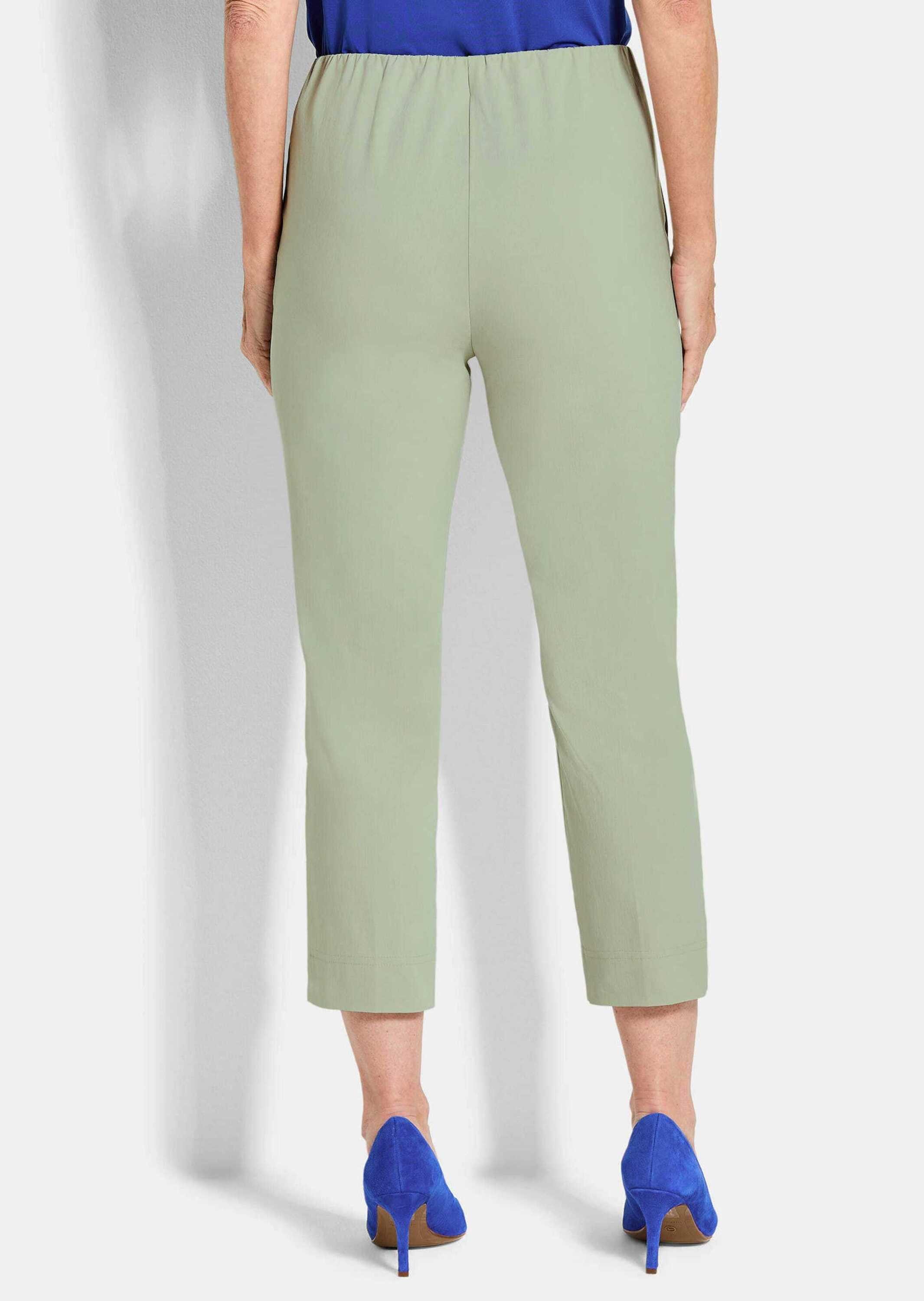 GOLDNER Stretch-Hose Kurzgröße: Elegante 7/8-Hose mit Biesen Stretchhose mit Schlupfbund, Eingriffstaschen und 7/8-Länge